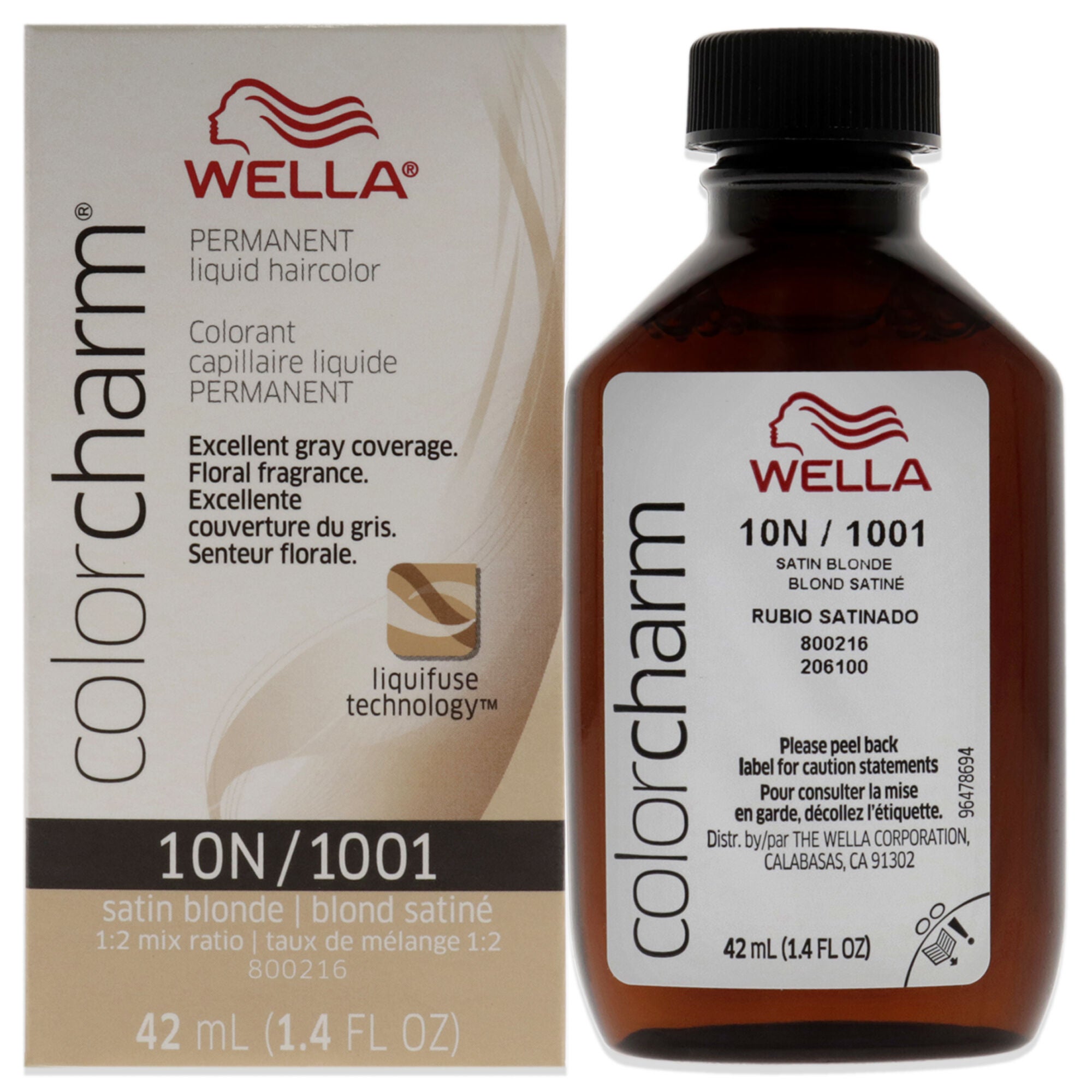 Color Charm Permanent Liquid Haircolor - 1001 10N Satin Blonde by Wella for Unisex - 1.4 oz Hair Color, See Description, hi-res image number 0