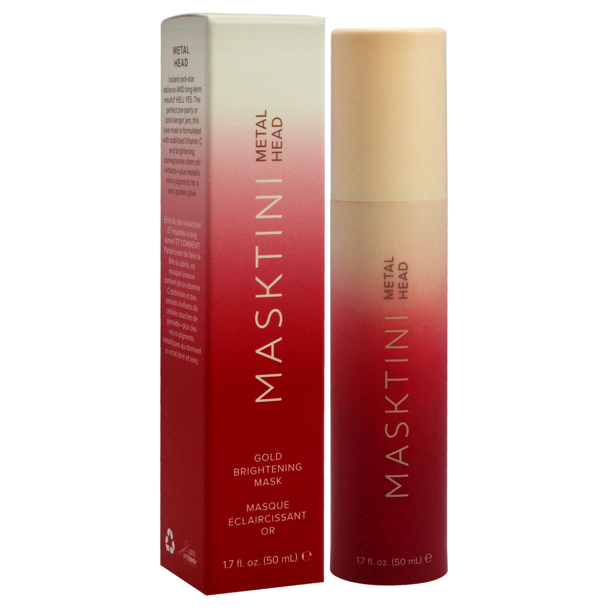 Metal Head Gold Brightening Mask by Masktini for Women - 1.7 oz Mask, See Description, alternate image number 1