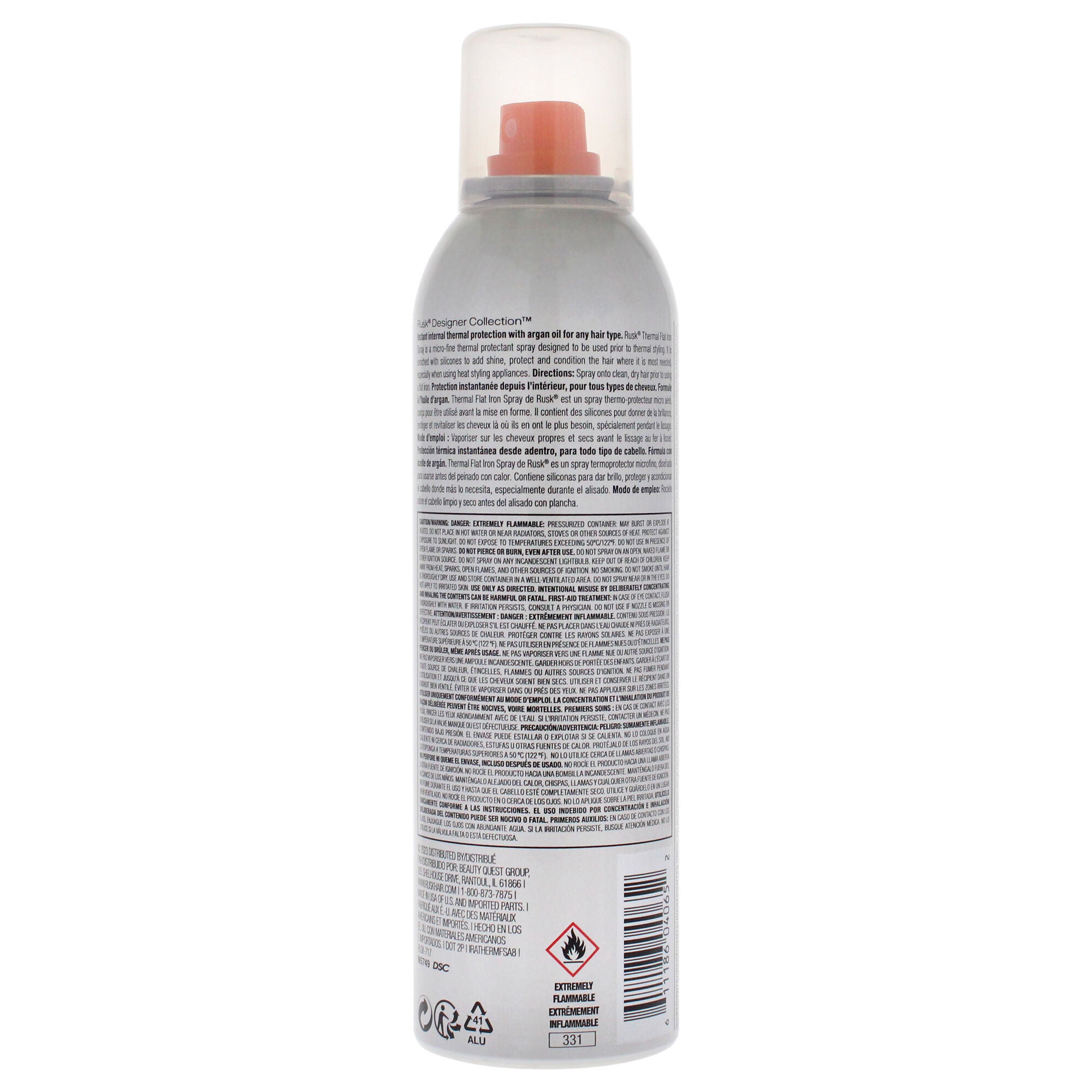Thermal Flat Iron Spray by Rusk for Unisex 8.8 oz Hairspray Ellos