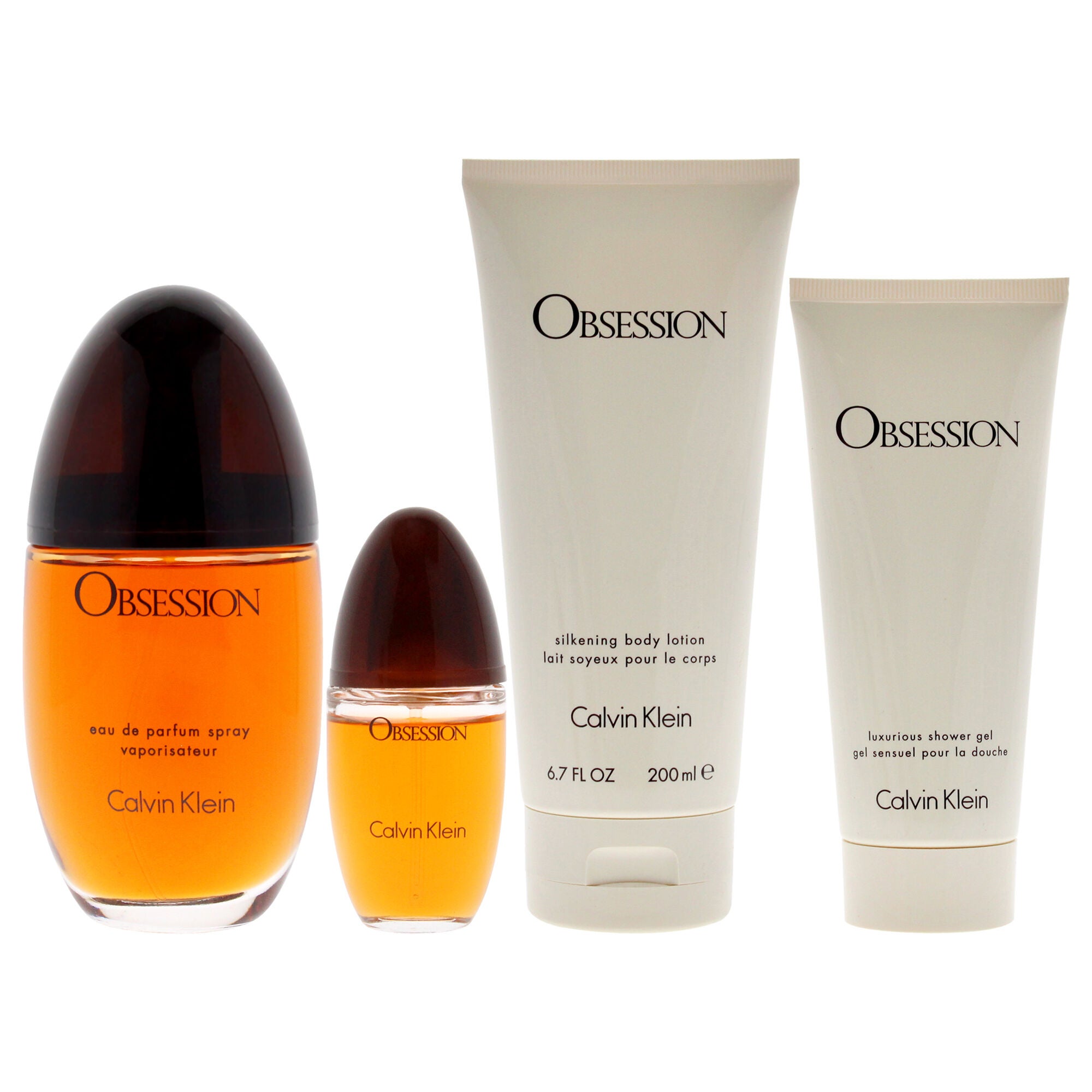 Obsession by Calvin Klein for Women - 4 Pc Gift Set 3.3oz EDP Spray, 0.5oz EDP Spray, 3.4oz Shower Gel, 6.7oz Body Lotion, See Description, alternate image number 4