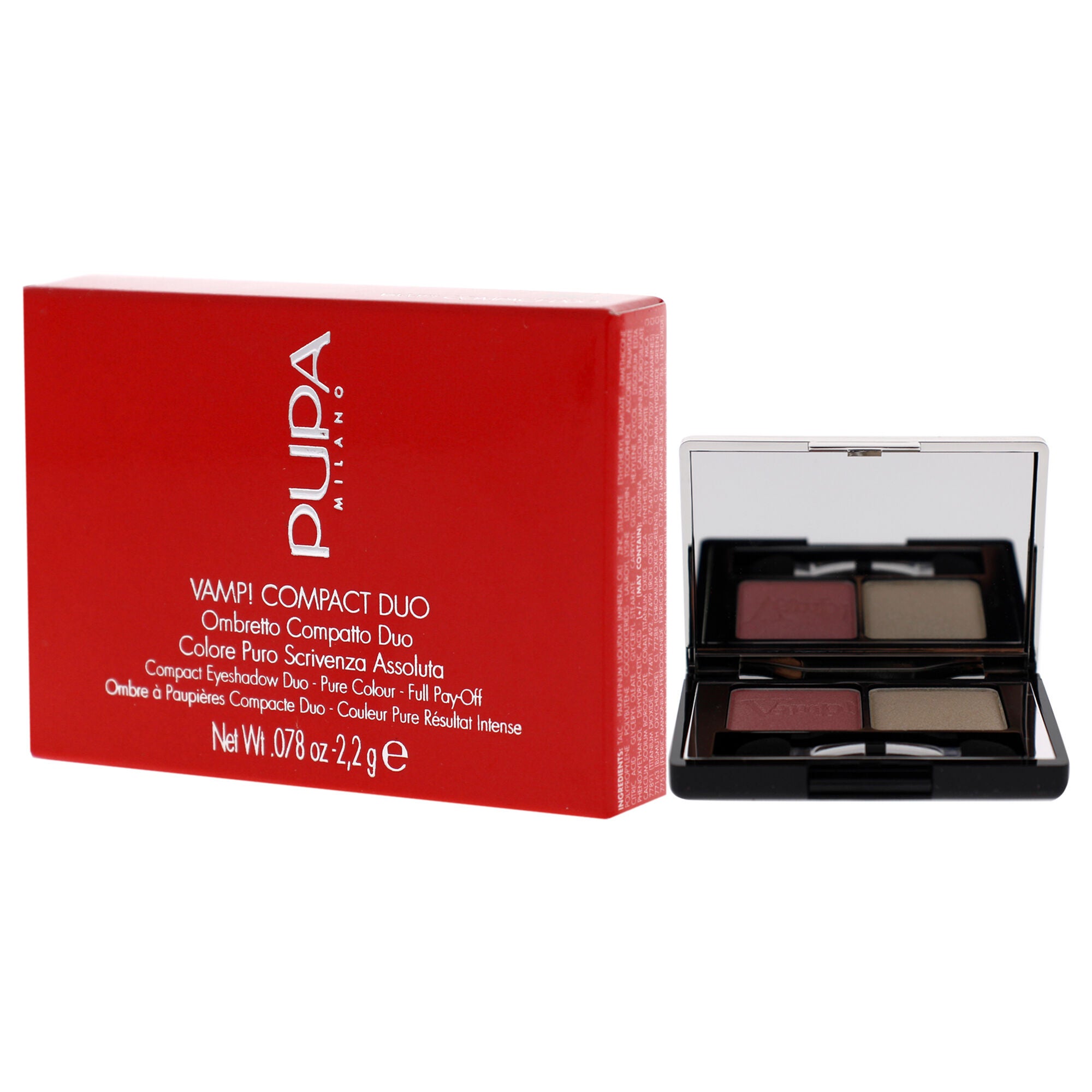 Vamp! Compact Duo Eyeshadow - 001 Rose Perlage by Pupa Milano for Women - 0.078 oz Eye Shadow, , alternate image number 7