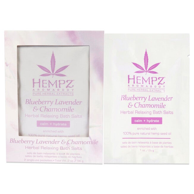 Aromabody Blueberry Lavender and Chamomile Herbal Relaxing Bath Salts by Hempz for Unisex - 2 x 1 oz Bath Salt, NA, hi-res image number null