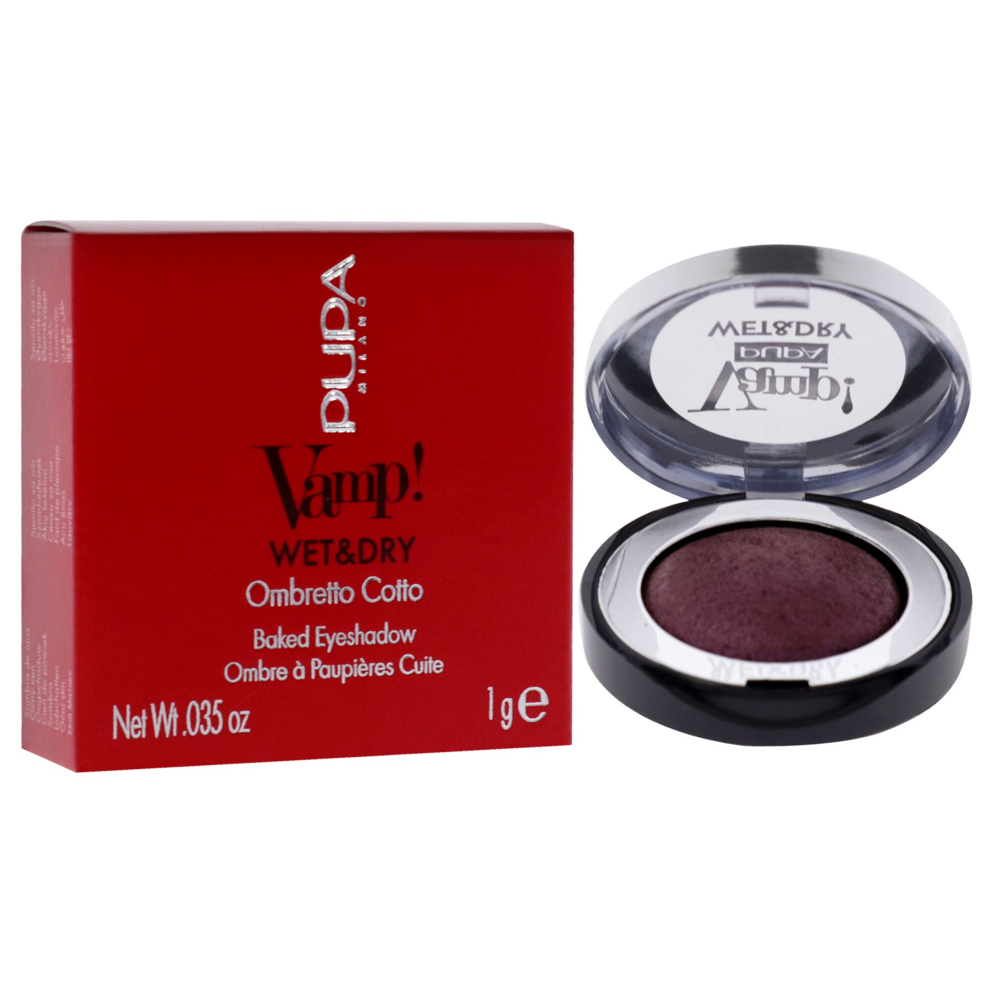 Vamp! Wet and Dry Baked Eyeshadow - 205 Hot Violet by Pupa Milano for Women - 0.035 oz Eye Shadow, See Description, alternate image number 1