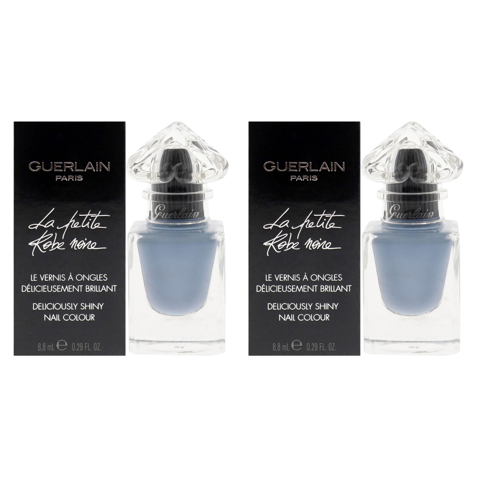 La Petite Robe Noire Deliciously Shiny Nail Colour - 008 Denim Jacket by Guerlain for Women - 0.29 oz Nail Polish - Pack of 2, Light Blue, hi-res image number 0