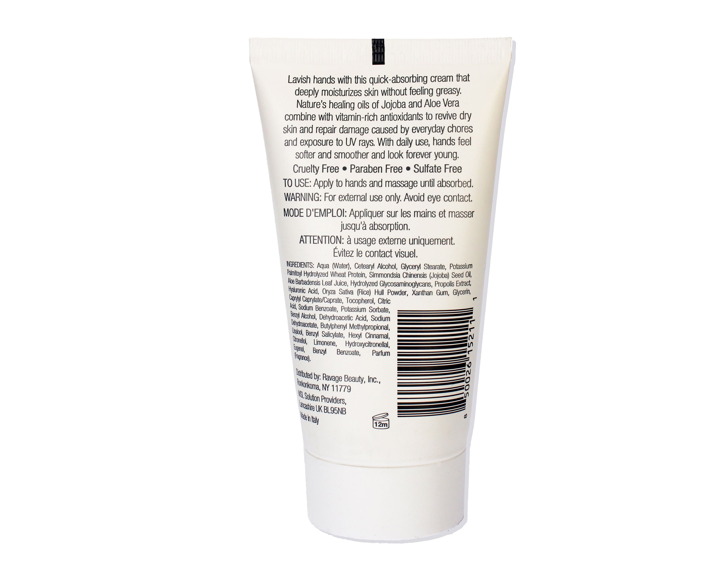 Jojoba and Aloe Naturally Soft Hand Cream by e.fek.tiv for Unisex - 2.5 oz Cream, See Description, alternate image number 1