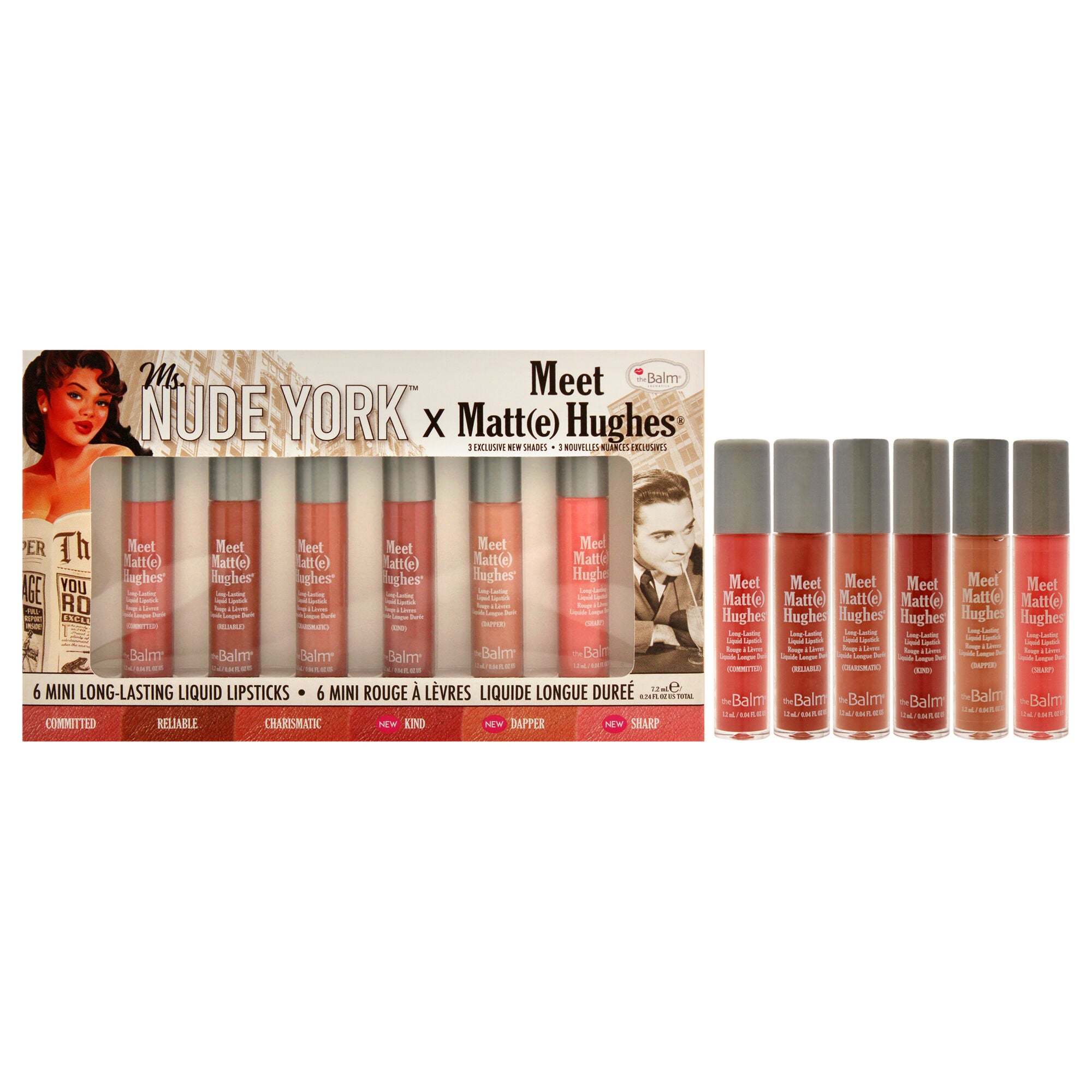 Meet Matte Hughes Mini Long-Lasting Liquid Lipsticks Set by the Balm for Women - 6 Pc, See Description, hi-res image number 0