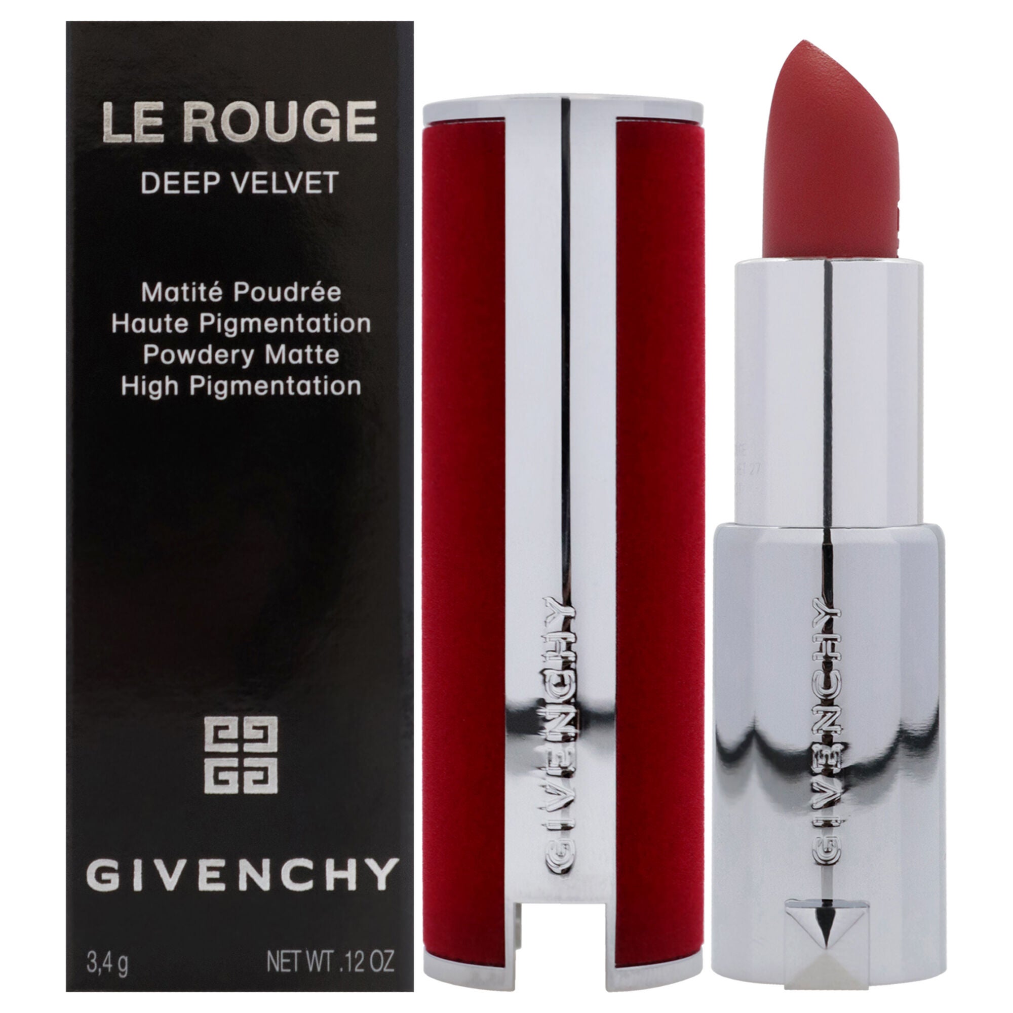 Le Rouge Deep Velvet Matte Lipstick - N27 by Givenchy for Women - 0.12 oz Lipstick, See Description, hi-res image number 0