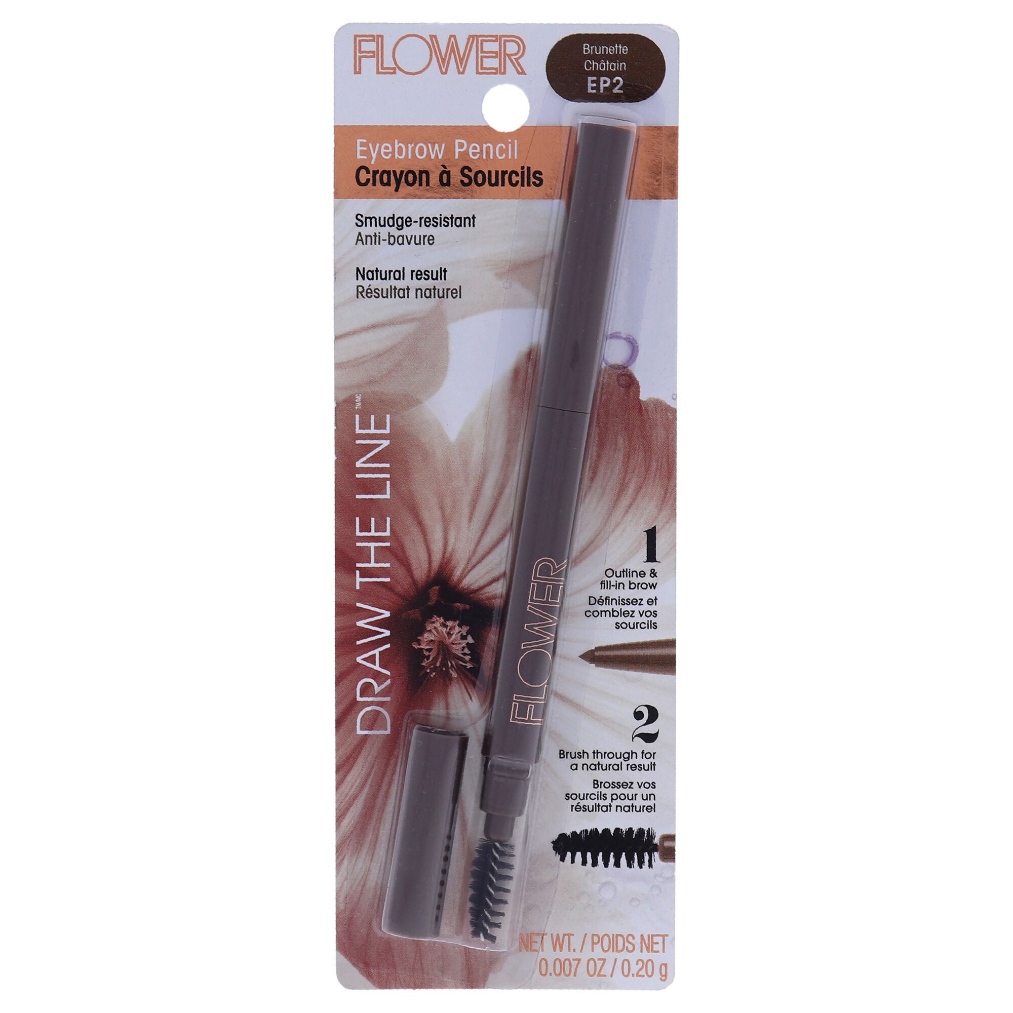 Draw The Line Eyebrow Pencil - Brunette by Flower Beauty for Women - 0.007 oz Eyebrow, See Description, hi-res image number 0