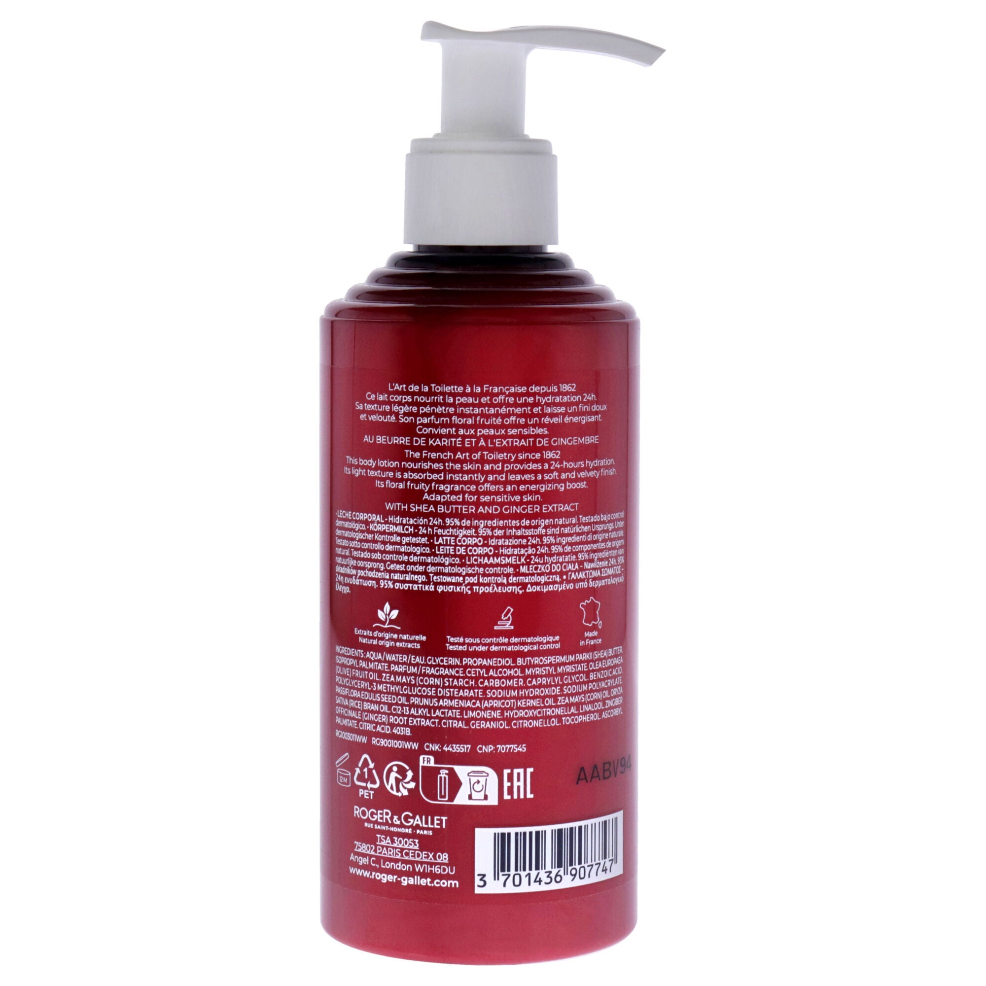 Wellbeing Body Lotion - Red Ginger by Roger & Gallet for Unisex - 8.4 oz Body Lotion, See Description, alternate image number 1