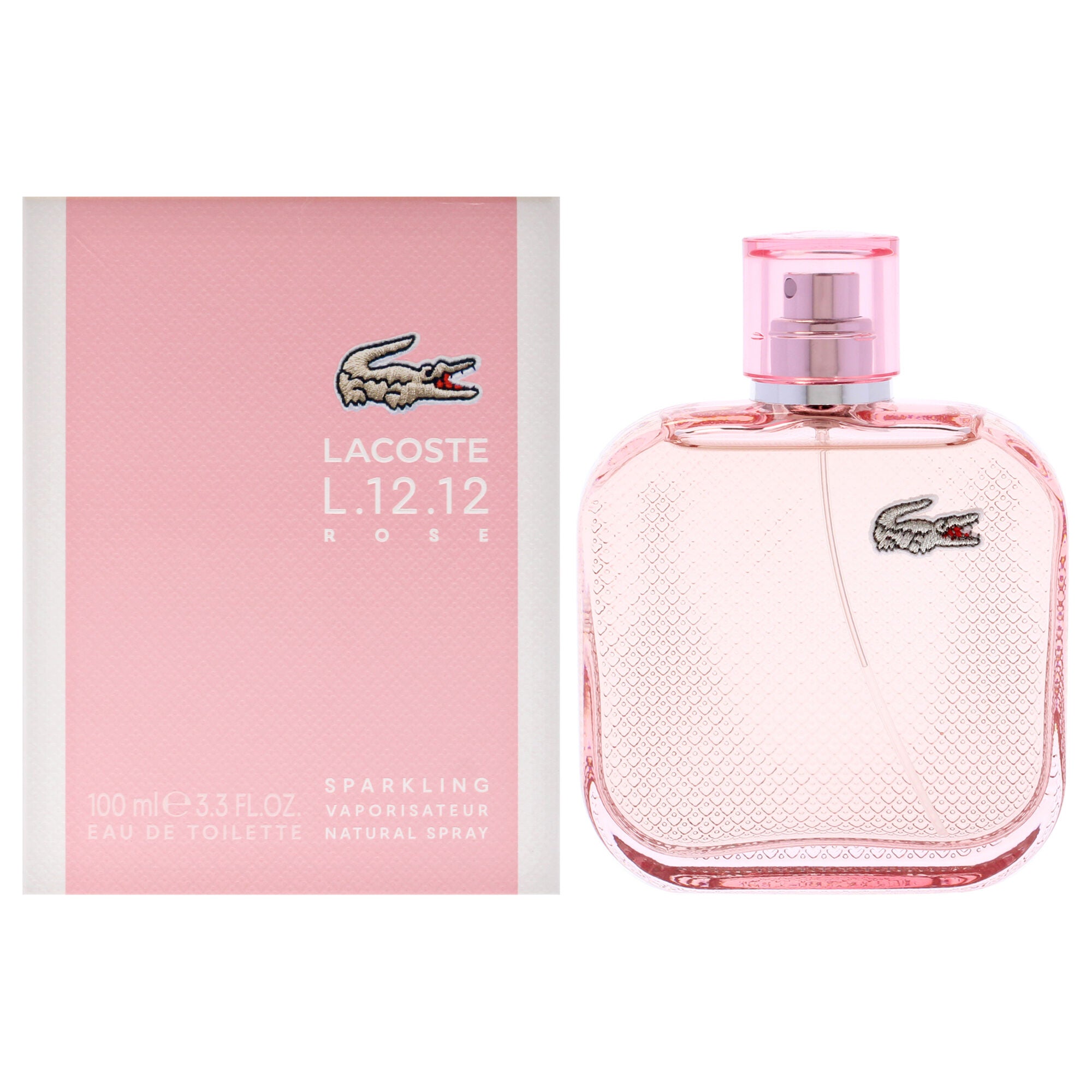 Lacoste Eau De L.12.12 Rose Sparkling by Lacoste for Women - 3.3 oz EDT Spray, Clear, hi-res image number 0