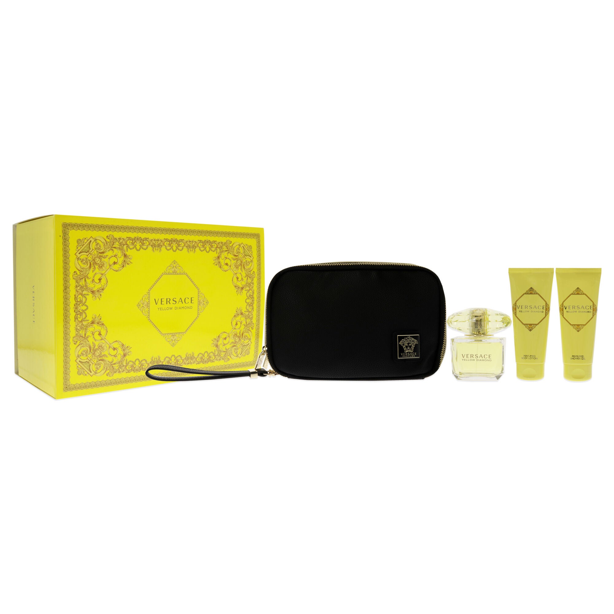 Versace Yellow Diamond by Versace for Women - 4 Pc Gift Set 3oz EDT Spray, 3.4oz Shower Gel, 3.4oz Body Lotion, Bag, See Description, alternate image number 1