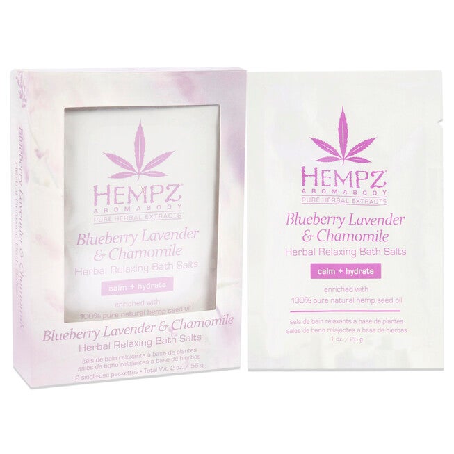 Aromabody Blueberry Lavender and Chamomile Herbal Relaxing Bath Salts by Hempz for Unisex - 2 x 1 oz Bath Salt, NA, alternate image number null