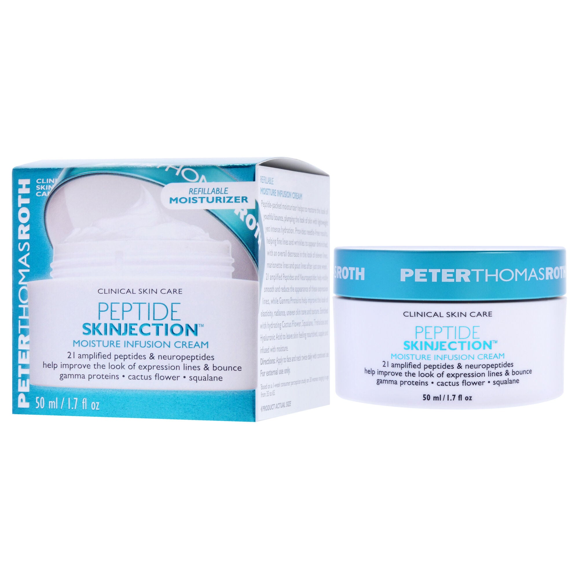 Peptide Skinjection Moisture Infusion Cream by Peter Thomas Roth for Unisex - 1.7 oz Cream (Refillable), White, alternate image number 3