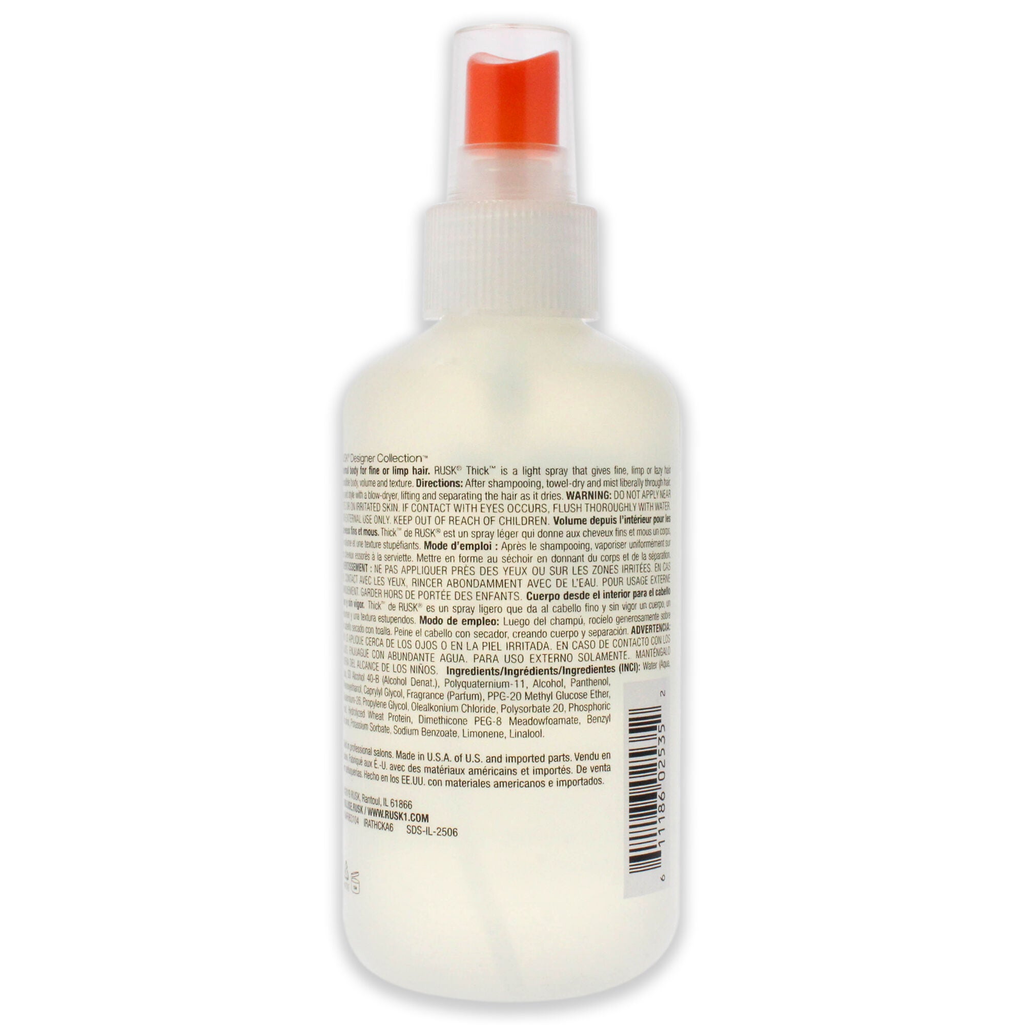 Thick Body and Texture Amplifier by Rusk for Unisex - 6 oz Hair Spray, See Description, alternate image number 1