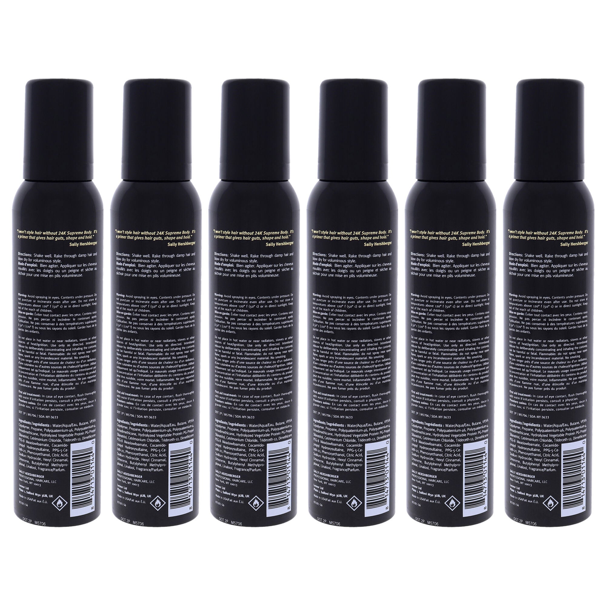 24K Supreme Body Volumizing Mousse by Sally Hershberger for Unisex - 5.5 oz Mousse - Pack of 6, See Description, alternate image number 2