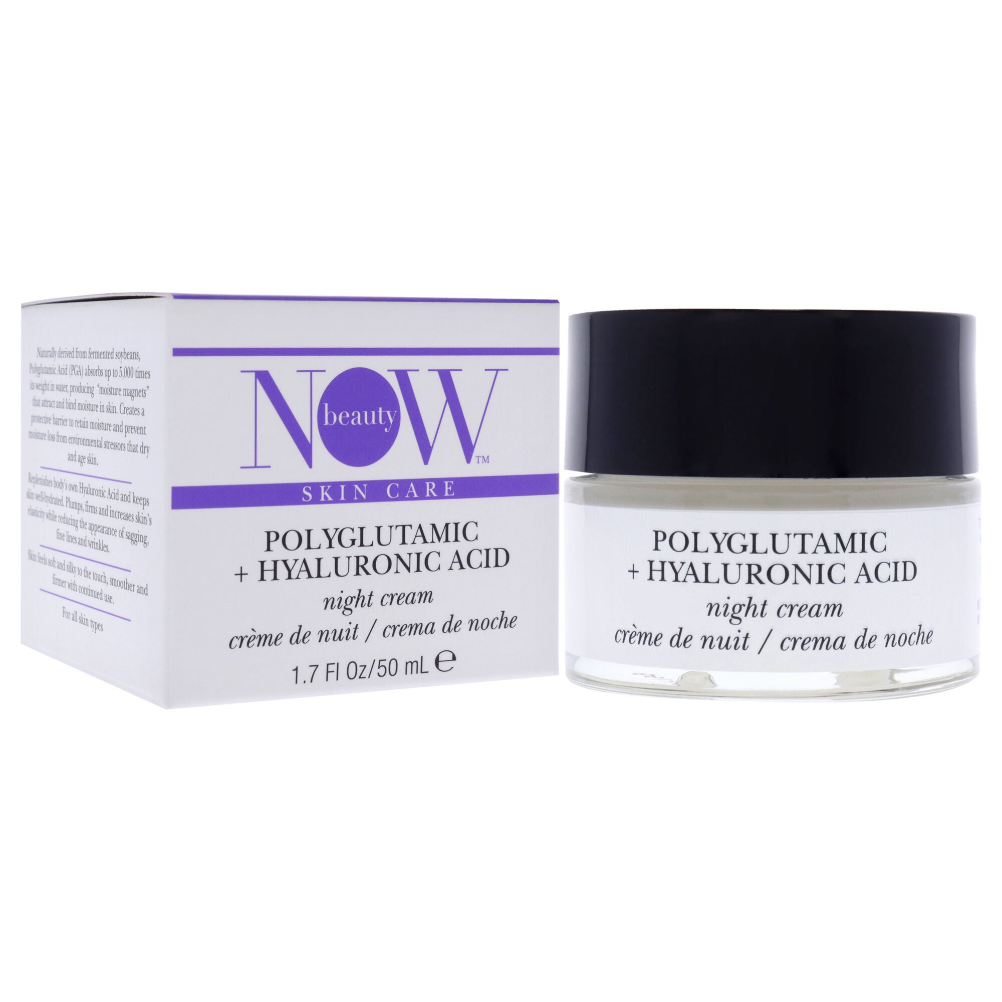 Polyglutamic Plus Hyaluronic Acid Night Cream by NOW Beauty for Unisex - 1.7 oz Cream, , alternate image number 6