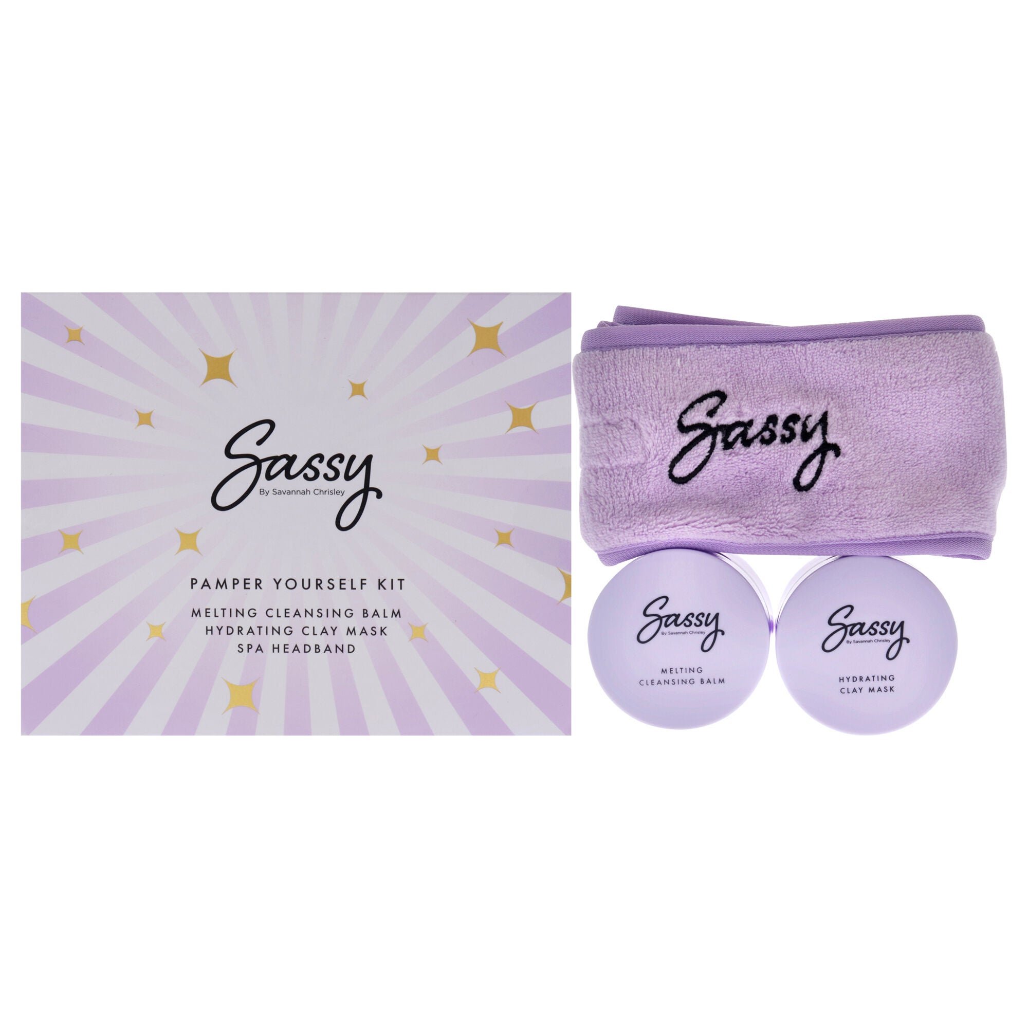 Pamper Yourself Kit by Sassy by Savannah Chrisley for Women - 3 Pc Cleansing Balm, Mask, Spa Headband, NA, hi-res image number 0