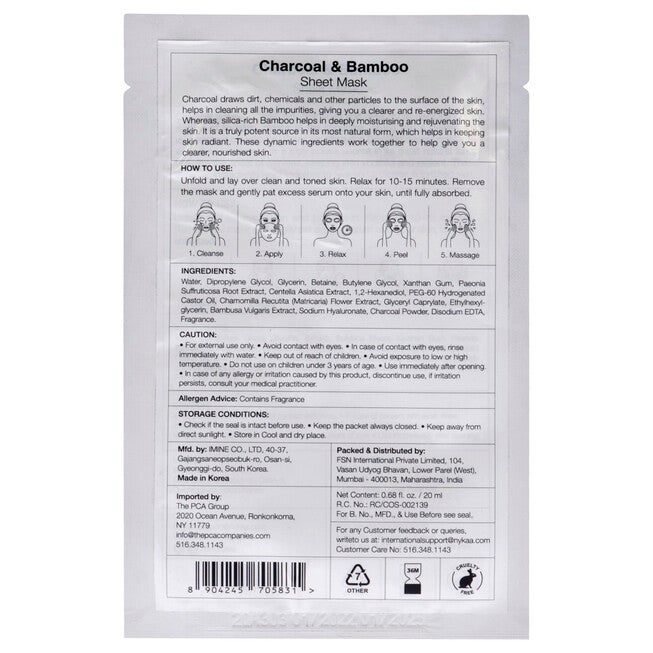 Skin Secrets Sheet Mask - Charcoal and Bamboo by Nykaa Naturals for Women - 1 Pc Mask, , alternate image number 4