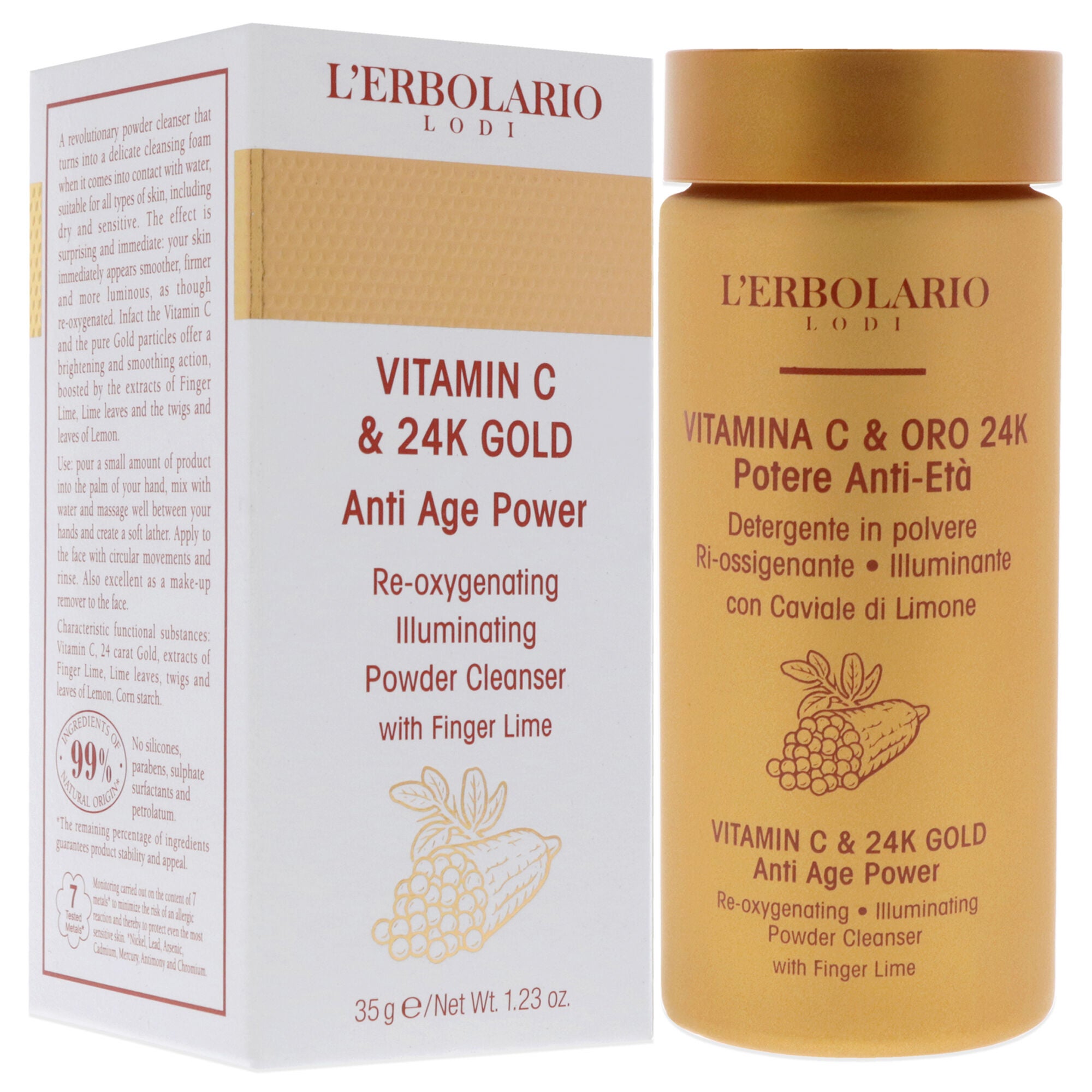 Victamin C And 24K Gold Anti-Age Power by LErbolario for Women - 1.23 oz Cleanser, , alternate image number 6