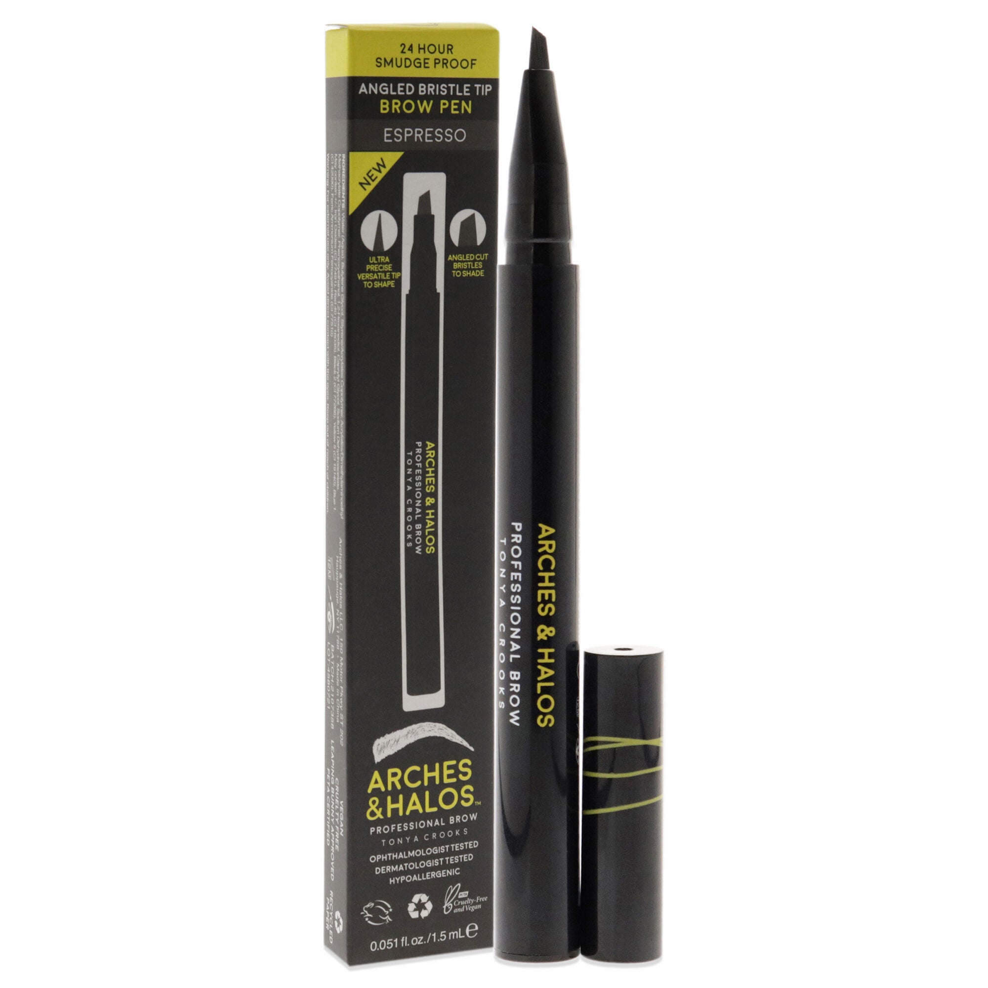 Angled Bristle Tip Waterproof Brow Pen - Espresso by Arches and Halos for Women - 0.051 oz Eyebrow Pencil, , alternate image number 6