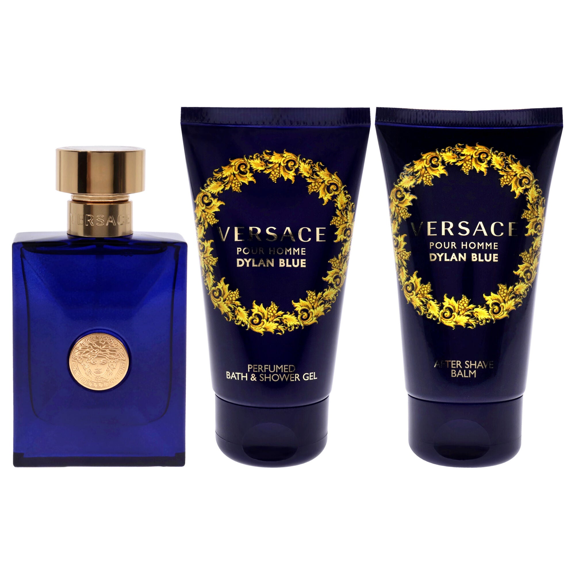 Dylan Blue by Versace for Men - 3 Pc Gift Set 1.7oz EDT Spray, 1.7oz After Shave Balm, 1.7oz Perfumed Bath Shower Gel, See Description, alternate image number 1