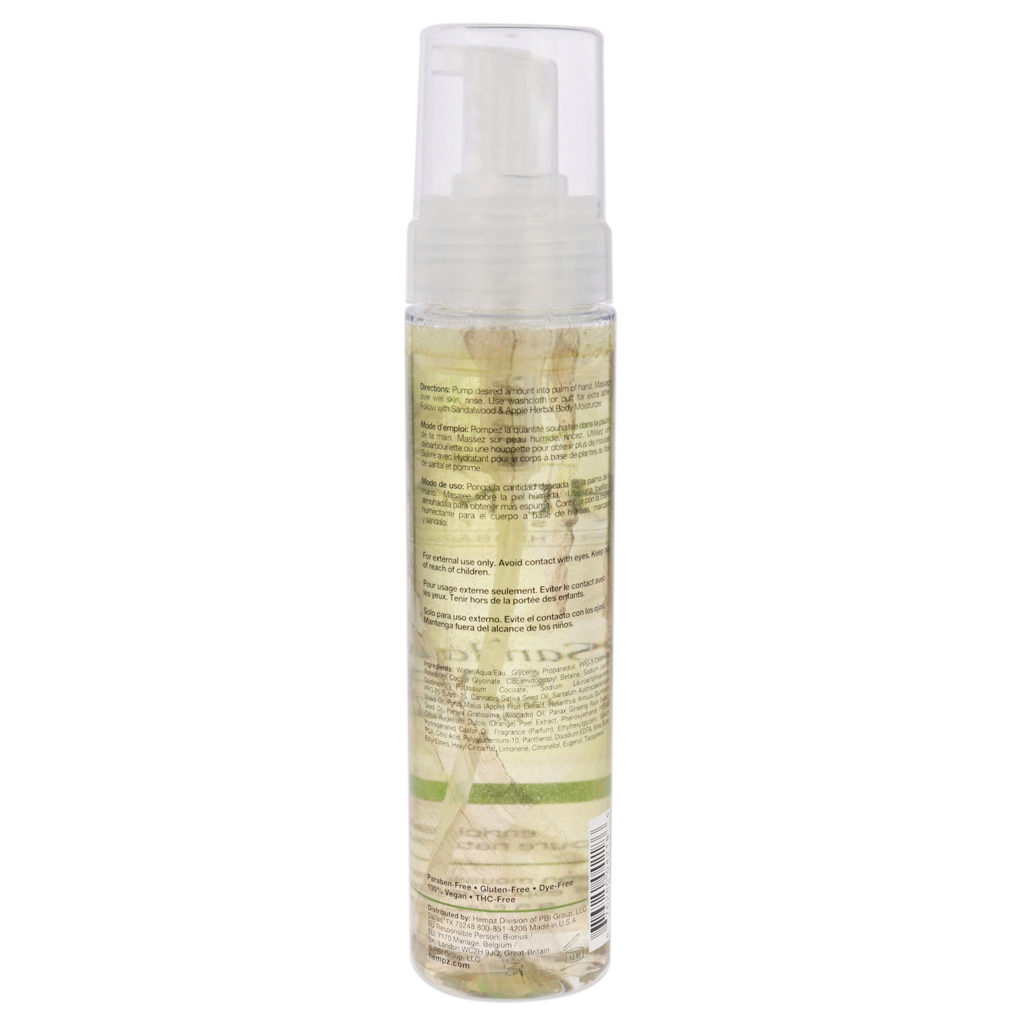 Fresh Fusions Sandalwood and Apple Herbal Foaming Body Wash by Hempz for Unisex - 8.5 oz Body Wash, See Description, alternate image number 1