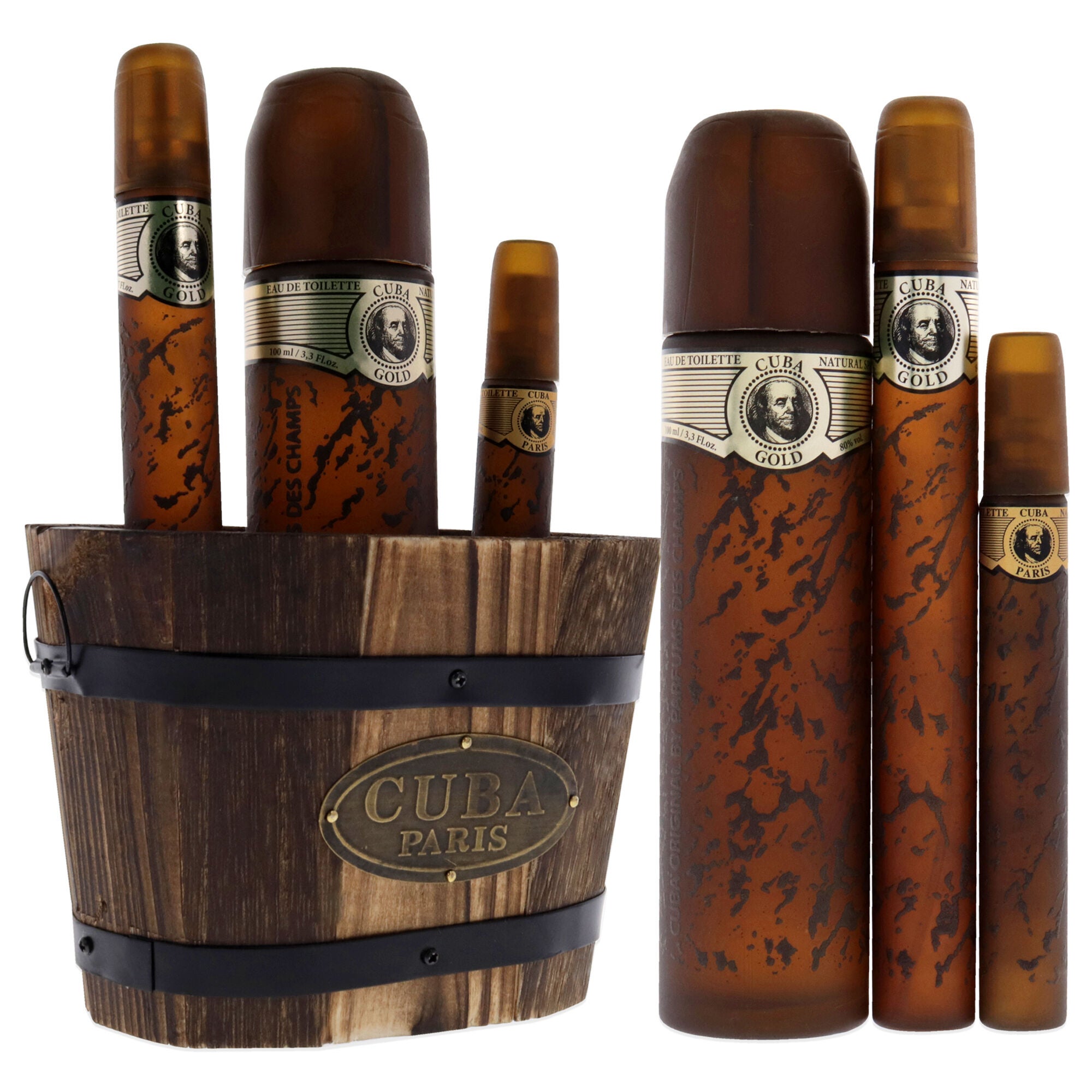 Cuba Gold by Cuba for Men - 3 Pc Gift Set 3.3oz EDT Spray, 1.17oz EDT Spray, 0.5oz EDT Spray, See Description, alternate image number 1