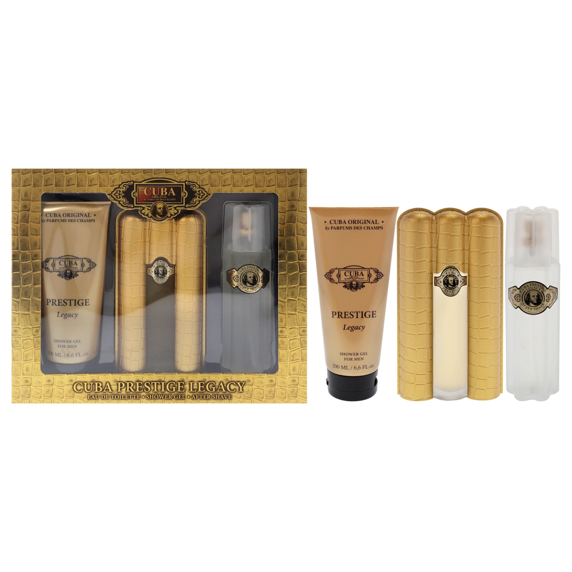 Cuba Prestige Legacy by Cuba for Men - 3 Pc Gift Set 3oz EDT Spray, 6.6oz Shower Gel, 3.3oz After Shave, See Description, hi-res image number 0