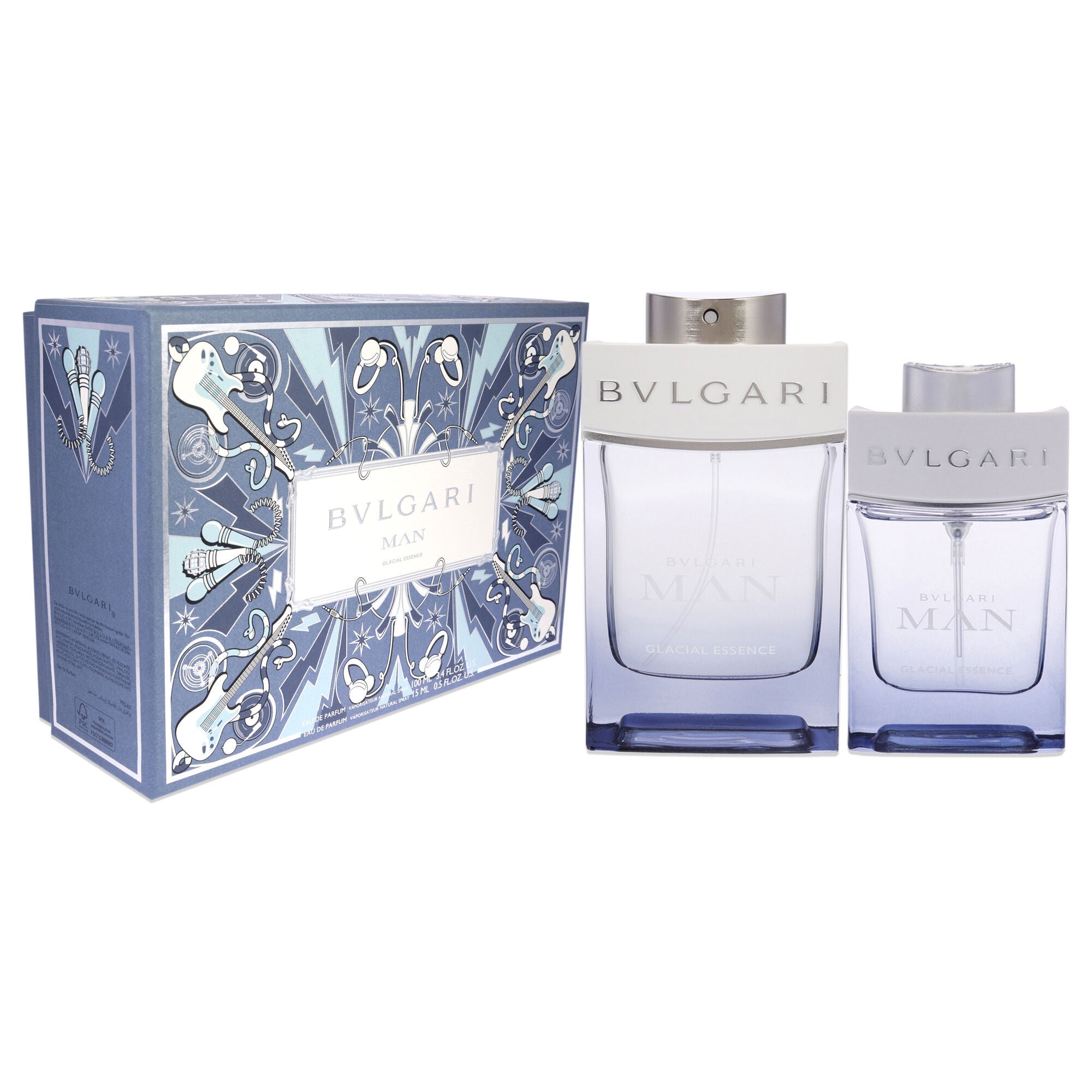 Bvlgari Man Glacial Essence by Bvlgari for Men - 2 Pc Gift Set 3.4oz EDP Spray, 0.5oz EDP Spray, See Description, alternate image number 1