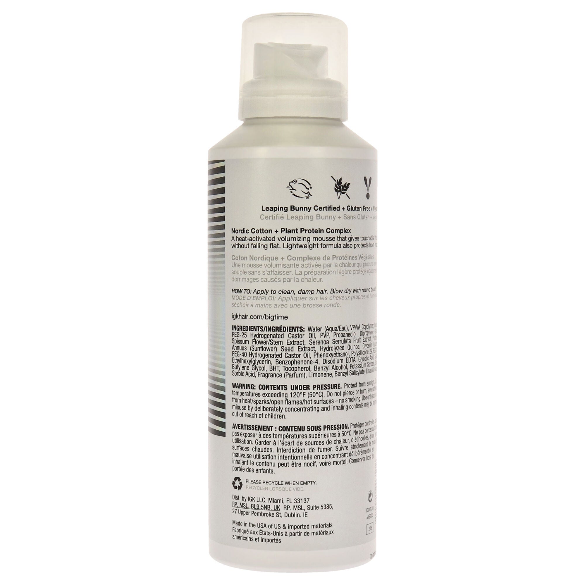 Big Time Volume and Thickening Mousse by IGK for Unisex - 6.2 oz Mousse, White, alternate image number 1