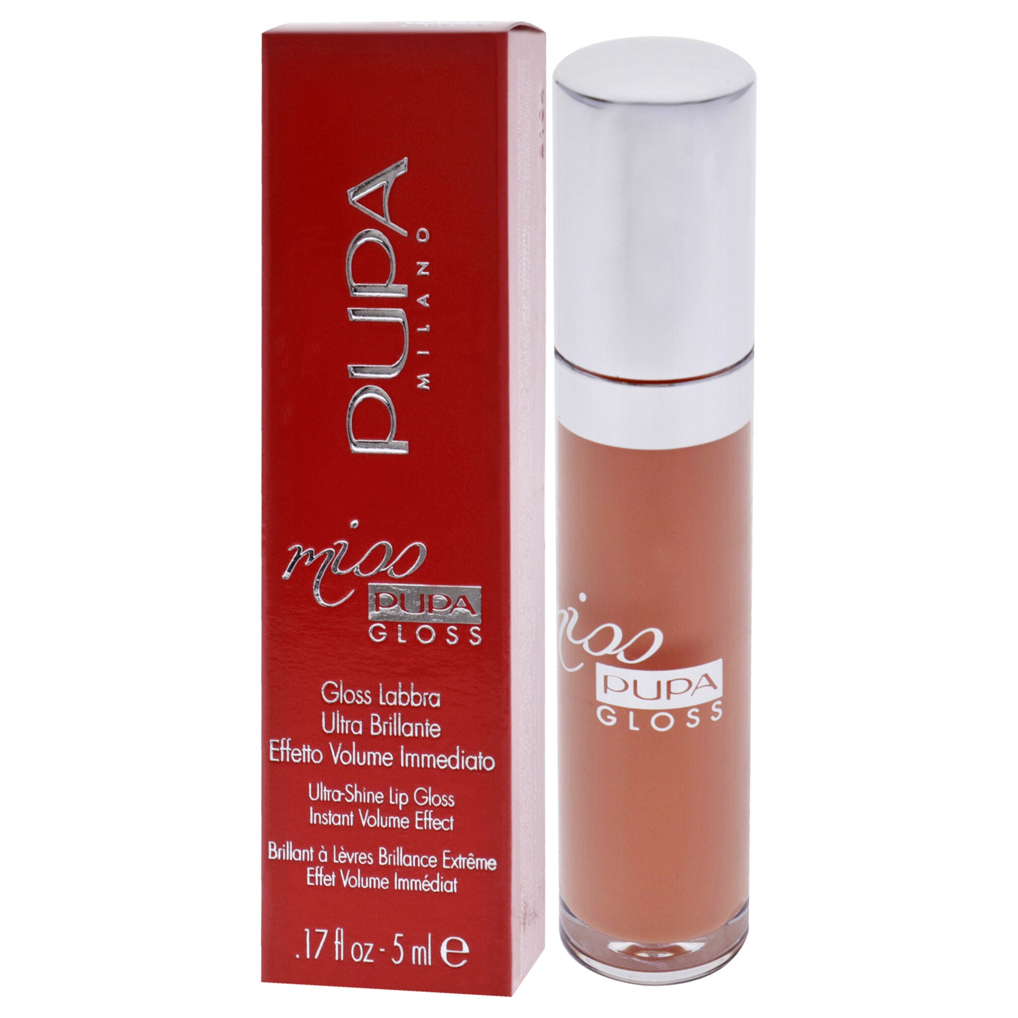 Miss Pupa Gloss Ultra-Shine Lip Gloss - 201 Tender Apricot by Pupa Milano for Women - 0.17 oz Lip Gloss, See Description, alternate image number 3