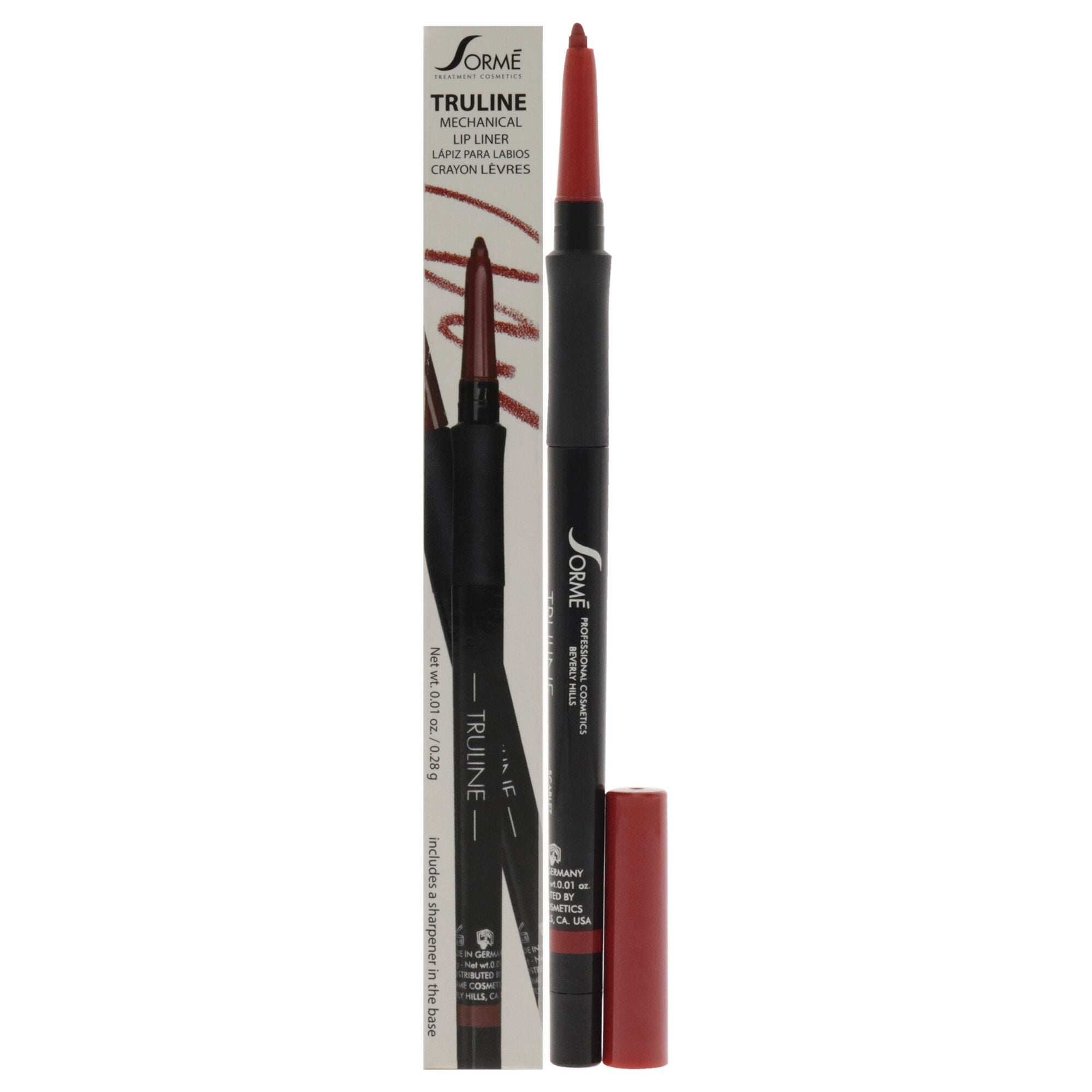 Truline Mechanical Lipliner - MPL04 Scarlet by Sorme Cosmetics for Women - 0.01 oz Lip Liner, See Description, hi-res image number 0