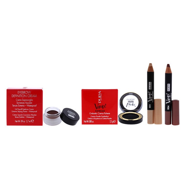 Vamp! Ready to Shadow With Cream Powder Eyeshadow and Eyebrow Definition Cream Kit by Pupa Milano for Women - 4 Pc Kit, See Description, hi-res image number 0