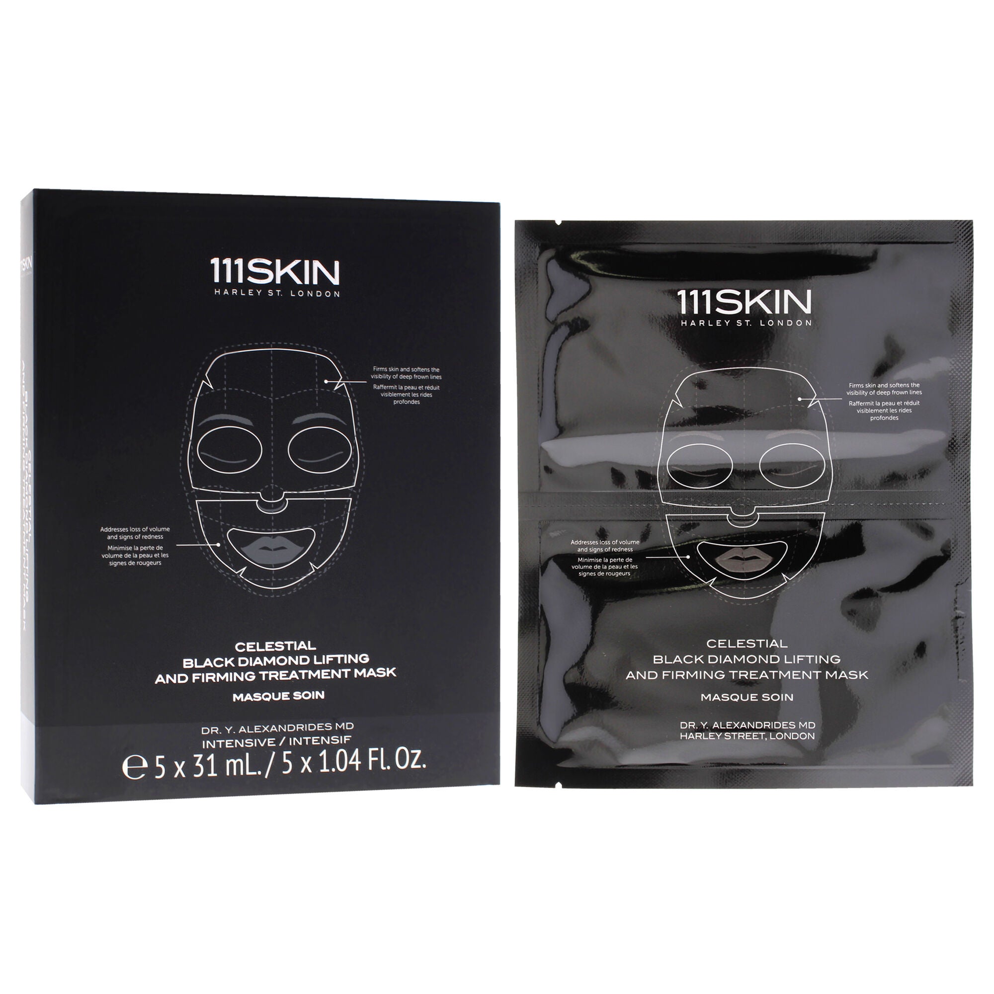 Celestial Black Diamond Lifting and Firming Treatment Mask by 111Skin for Unisex - 5 Pc Mask, See Description, alternate image number 2