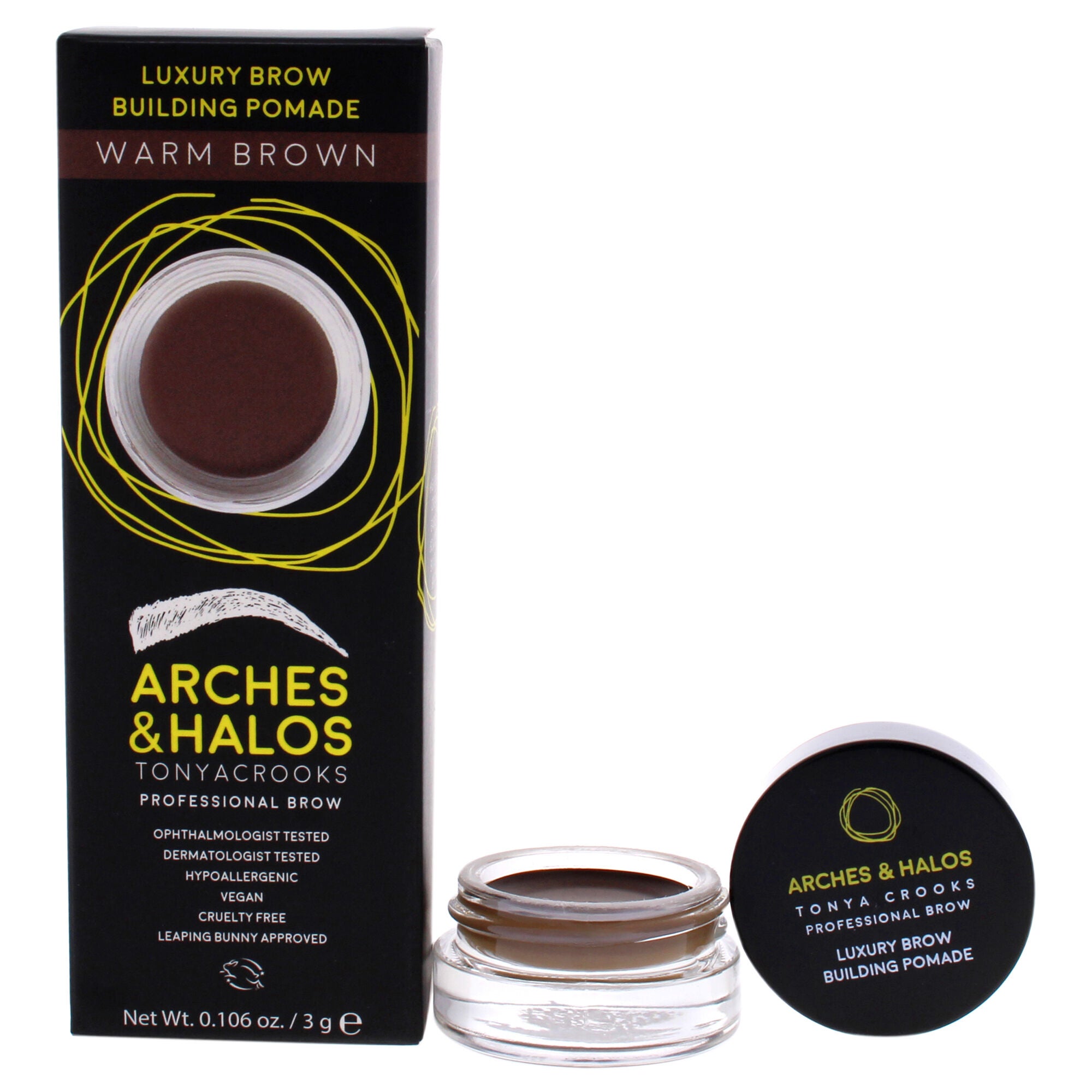 Luxury Brow Buiding Pomade - Warm Brown by Arches and Halos for Women - 0.106 oz Pomade, See Description, hi-res image number 0