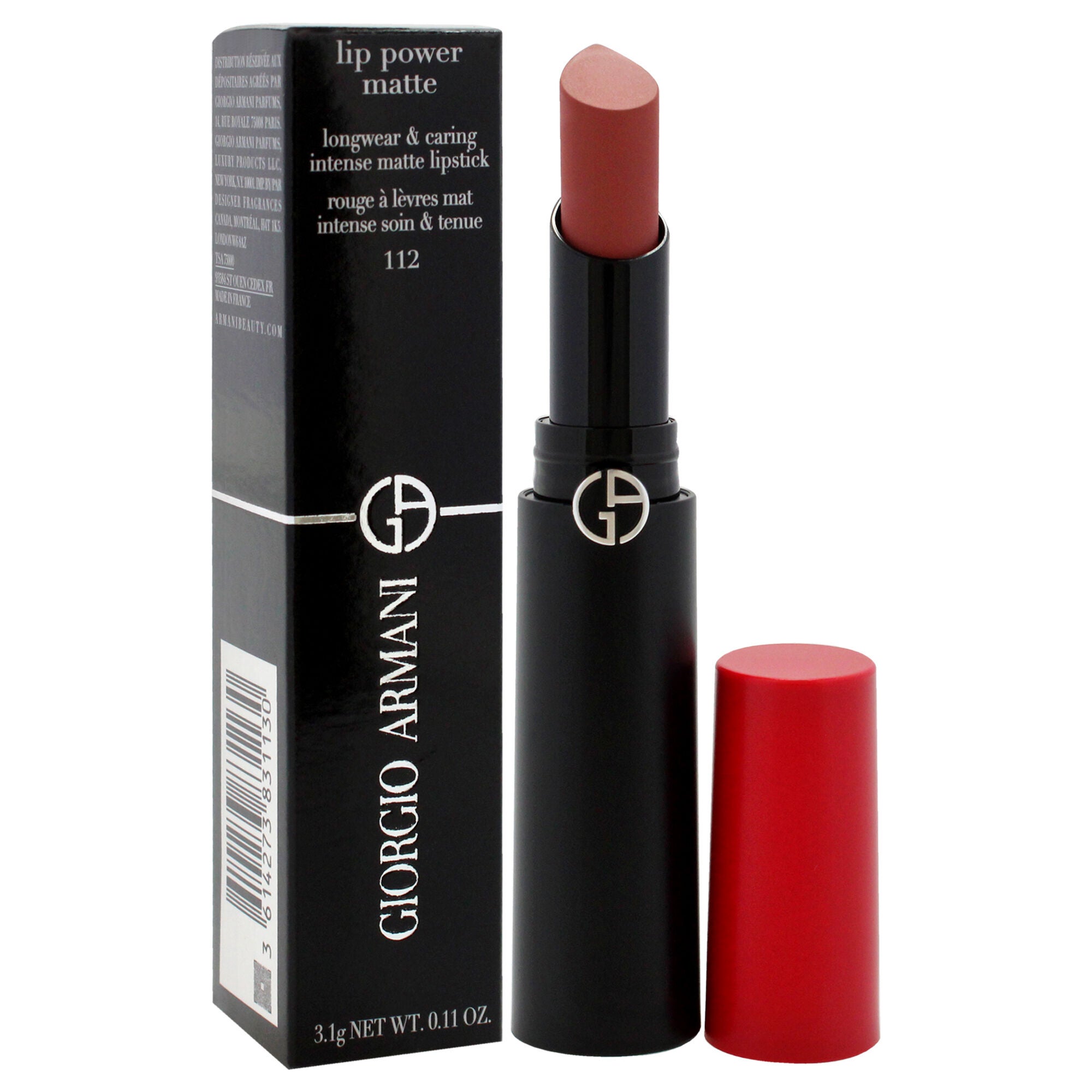 Lip Power Matte Longwear Lipstick - 112 Stylish by Giorgio Armani for Women - 0.11 oz Lipstick, See Description, alternate image number 2