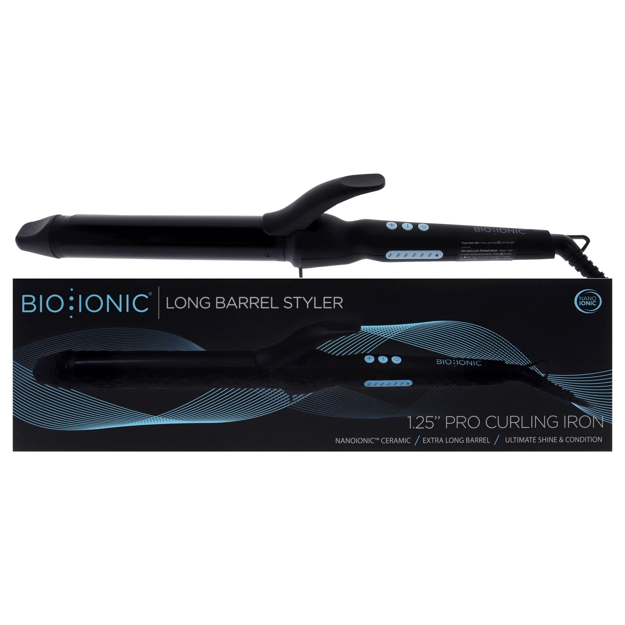 Long Barrel Styler - Black by Bio Ionic for Women - 1.25 Inch Curling Iron, See Description, hi-res image number 0