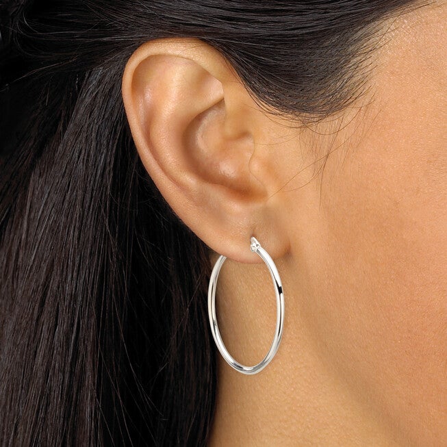 Polished .925 Sterling Silver Hoop Earrings 4-Pair Set (21mm, 31mm, 41mm, 48mm), SILVER, alternate image number 4