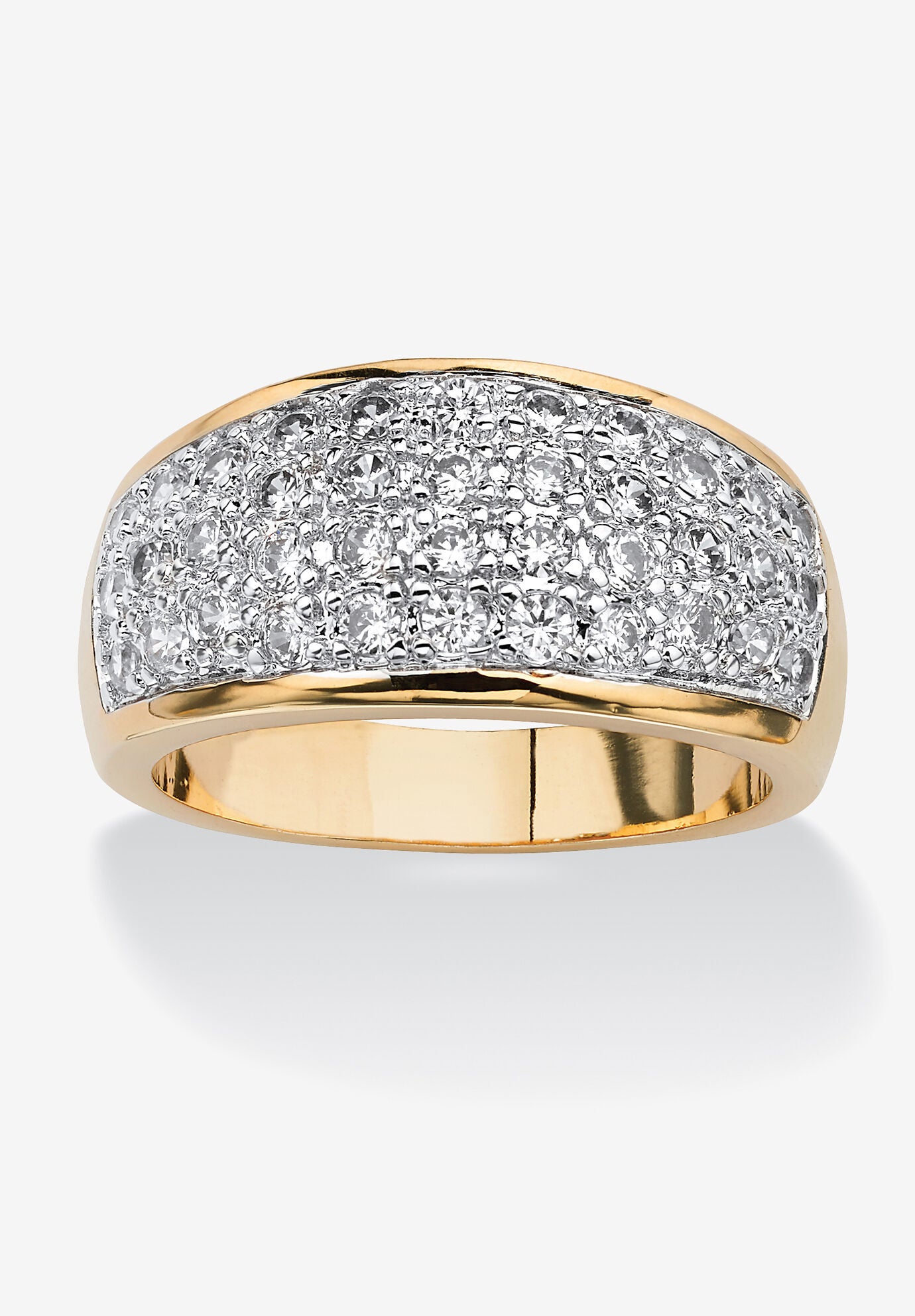 1.25 Tcw Pave Cubic Zirconia Ring Gold-Plated, GOLD, hi-res image number 0