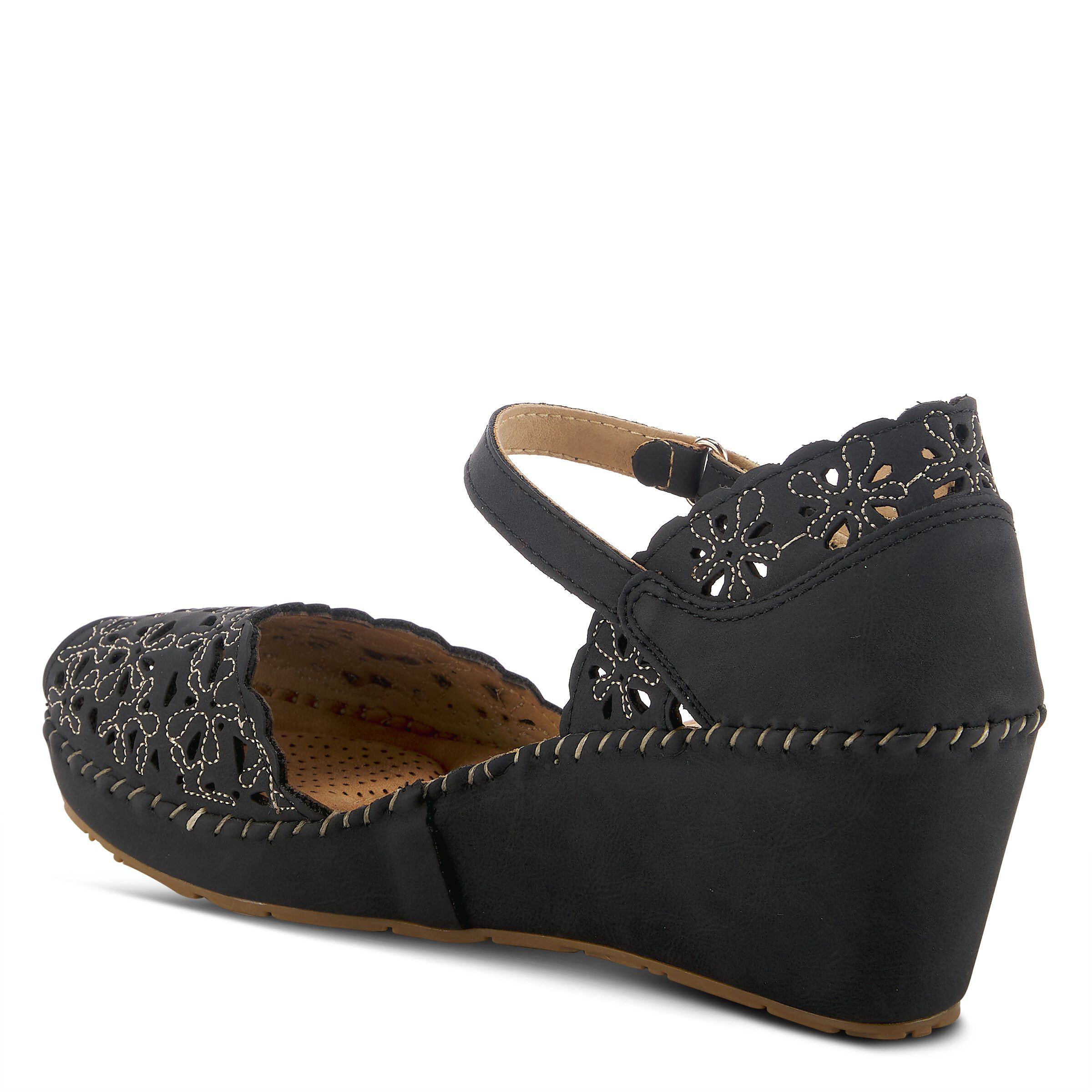 Gennina Closed Back Wedge Sandal, BLACK, alternate image number 6