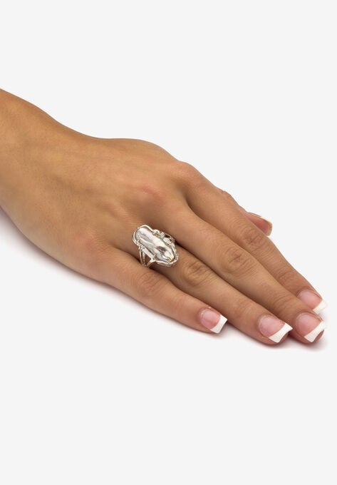 Sterling Silver Genuine Cultured Freshwater Mauve Pearl Ring, , alternate image number null