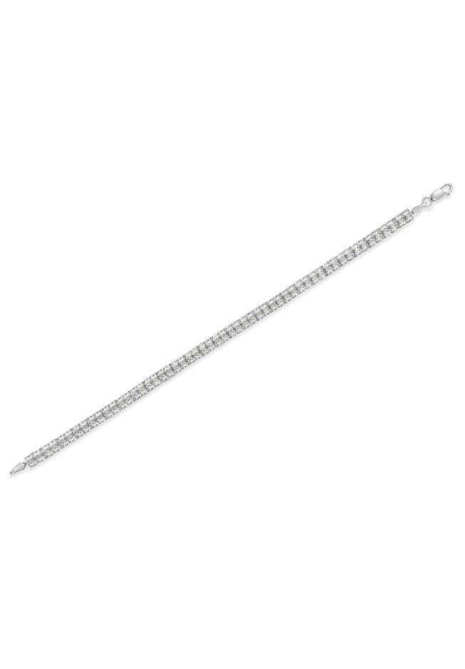 Sterling Silver 1.0 Cttw Diamond Double Link Tennis Bracelet, , alternate image number null