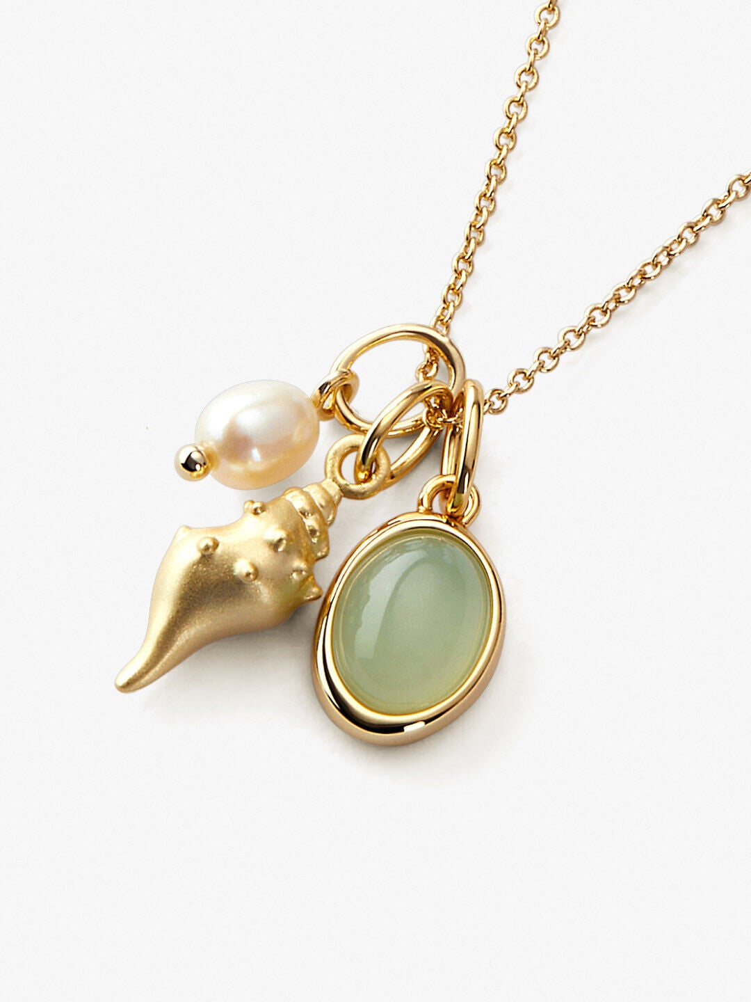 Gold Charm Necklace - Ocean, GOLD, alternate image number 4