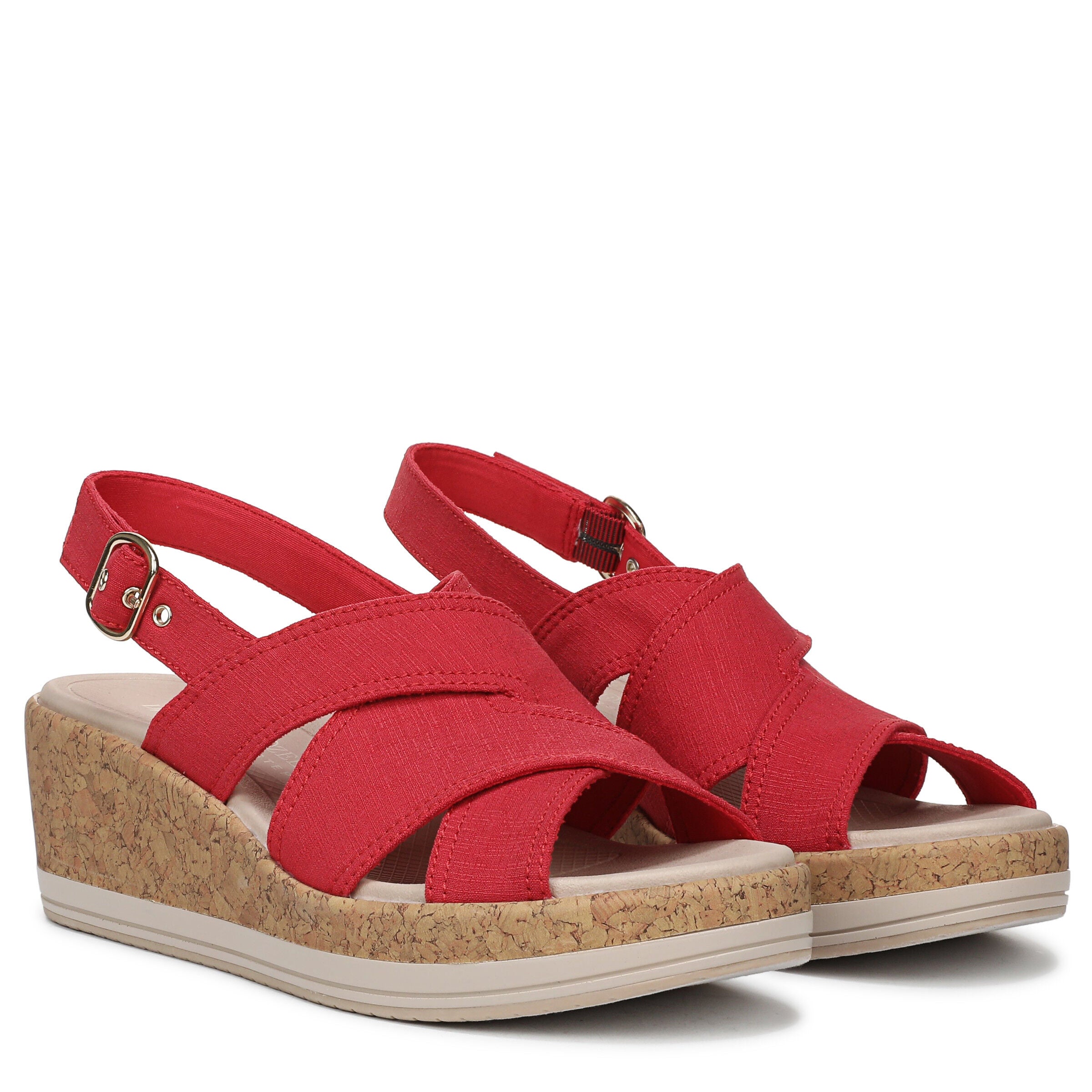 Rye Slingback Wedge Sandal, FIRE RED, alternate image number 2