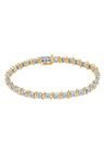 Two Toneyellow Gold Over Sterling Silver Diamond Scurve Link Miracleset Tennis Bracelet 8", , on-hover image number null