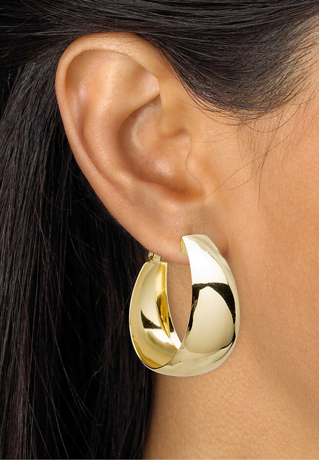 3 Pair Hoop Earrings Set In Yellow Goldtone, , alternate image number null