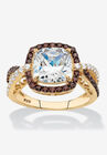Gold & Silver Princess-Cut Cubic Zirconia Ring, GOLD, hi-res image number 0