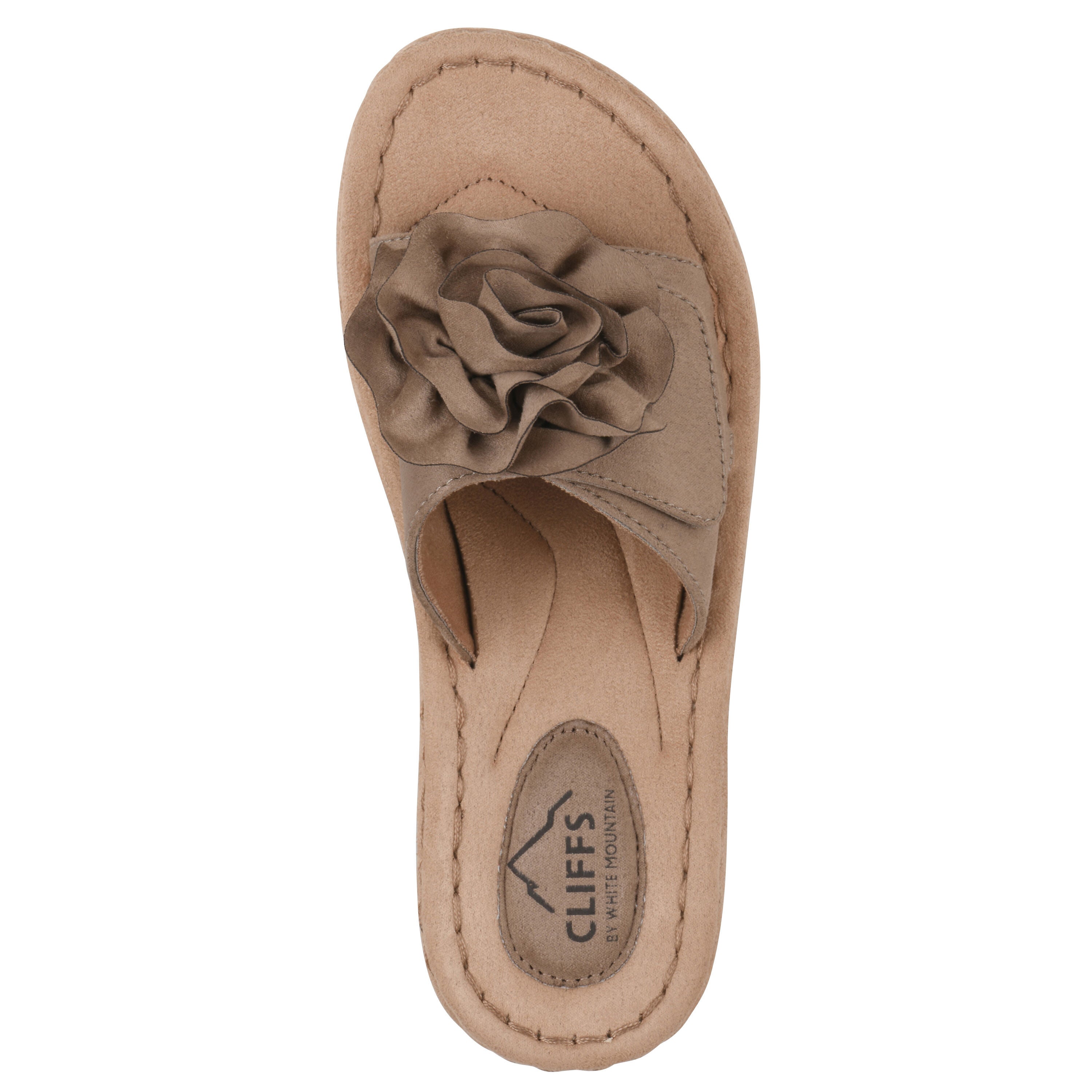 Casmyn Floral Mini Wedge Sandal, MOCHA FABRIC, alternate image number 4