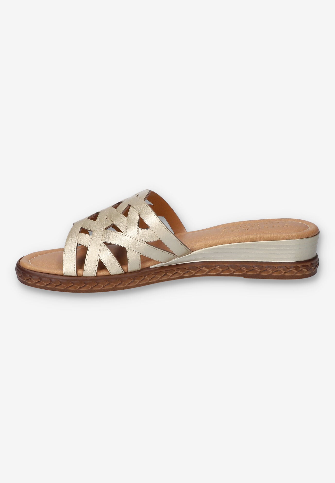 Edda Wedge Sandal, CHAMPAGNE, alternate image number 4