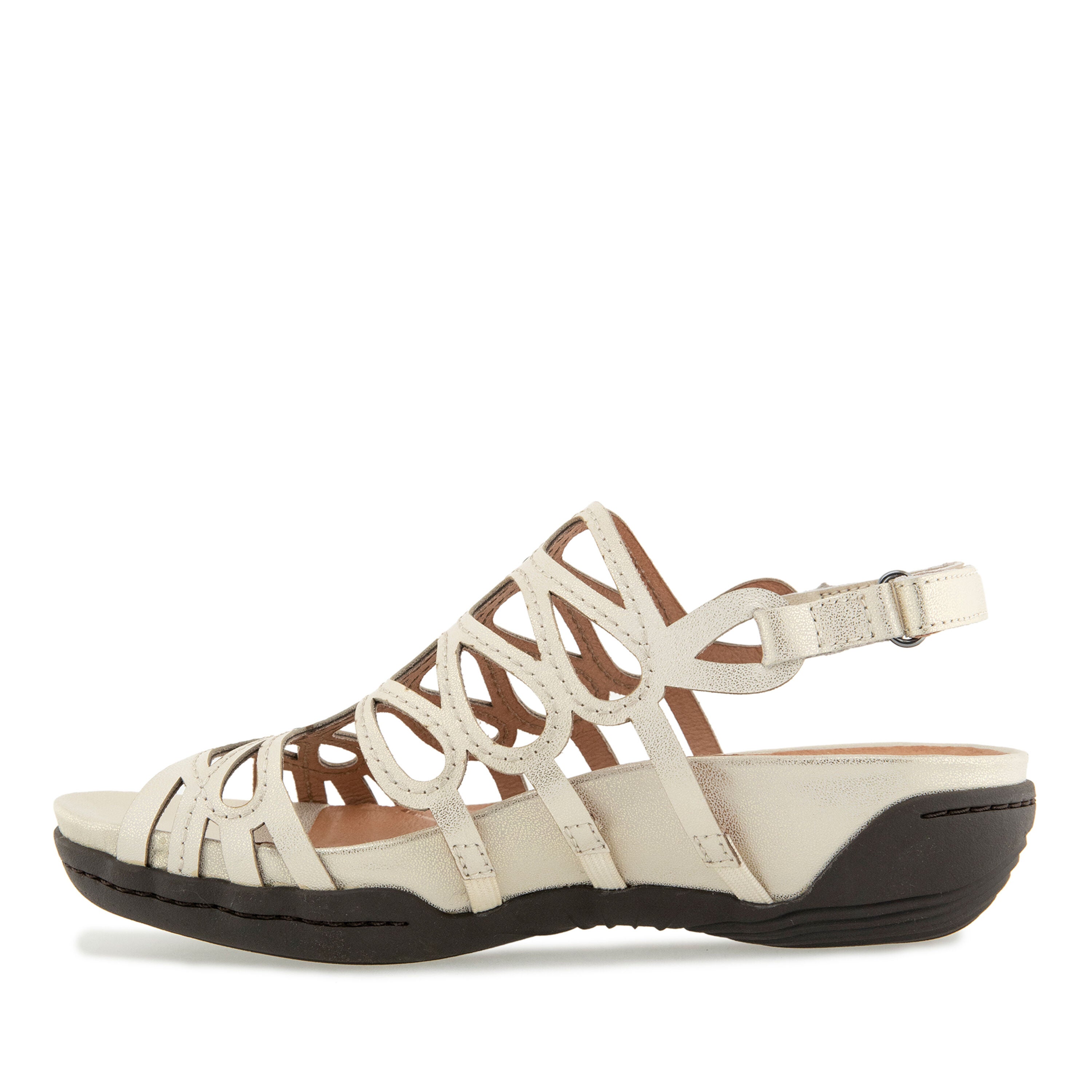 Miriam Casual Flat Sandal, BRUSHED GOLD, alternate image number 3